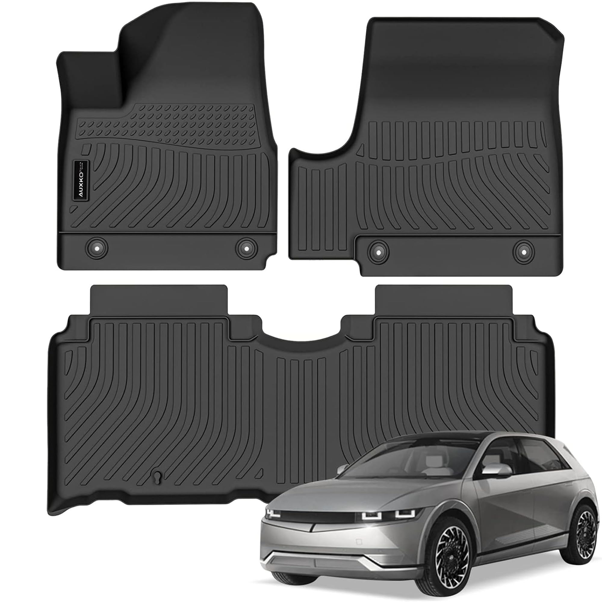 Auxko Premium TPE All-Weather Floor Mats for Hyundai IONIQ 5 (2022-2025) - Non-Slip, Odorless, Heavy Duty Protection - Perfect for Daily Commute, Road Trips & Extreme Weather Conditions