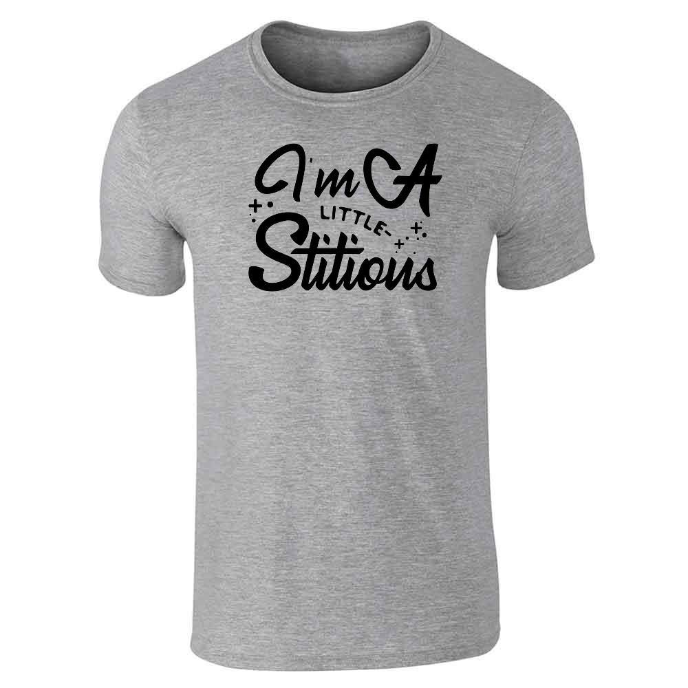 Funny 'I'm A Little Stitious Not Superstitious' Graphic T-Shirt for Men | Pop Threads | Casual Wear & Gift Idea