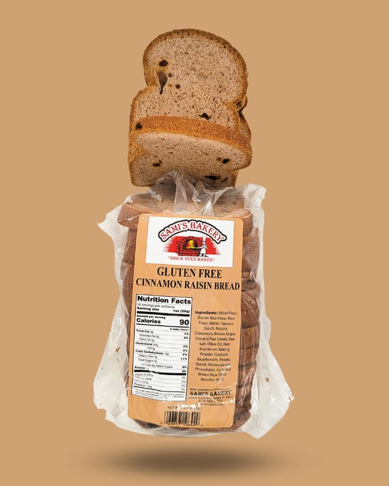 Gluten Free Cinnamon Raisin Bread - 3 Loaves Pack | Sami's Bakery | Healthy, Vegan, Non-GMO | Perfect for Breakfast, Snacks & Sandwiches