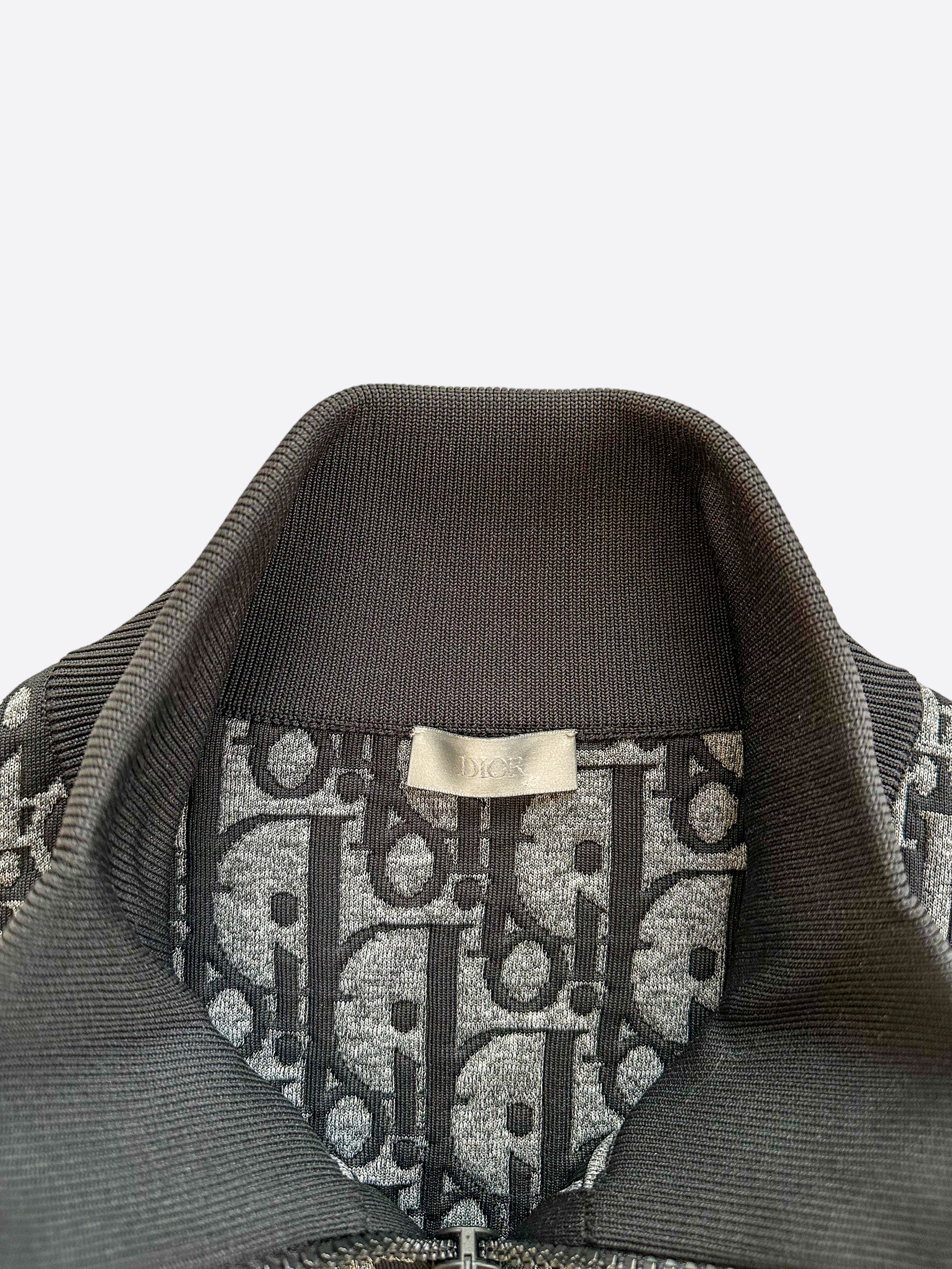 Dior Black & White Oblique Zip Up Track Jacket for Men - Stylish Designer Sportswear for Running, Gym & Casual Wear