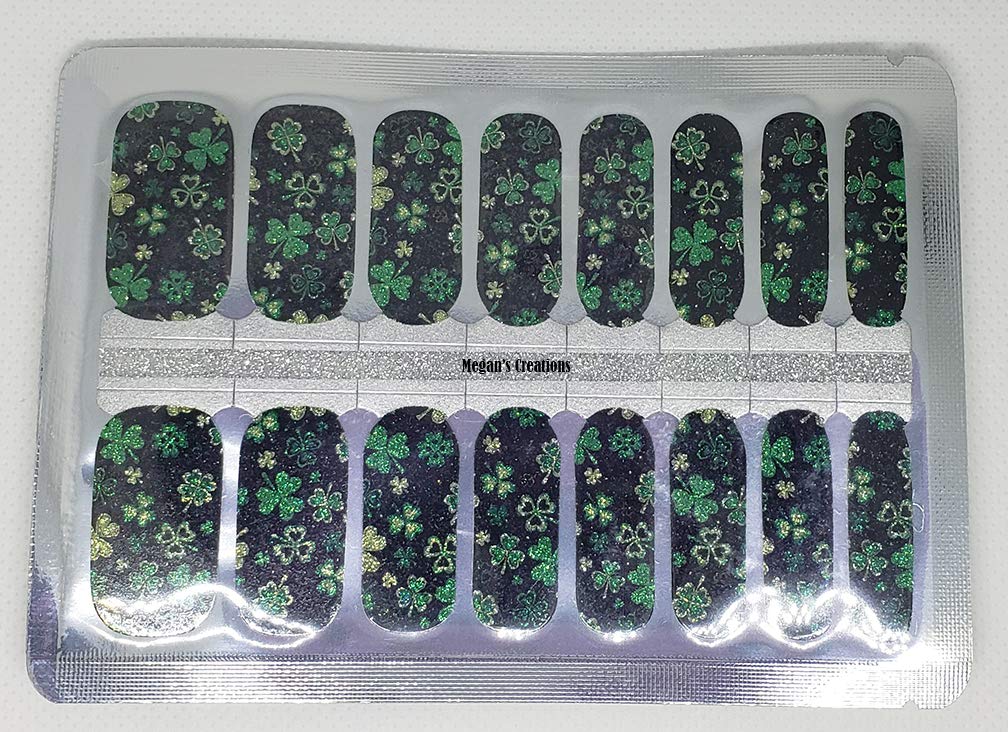 St. Patrick's Day Nail Polish Strips - #4 Shamrock Design Nail Wraps for St. Paddy's Day Party & Festive Nail Art