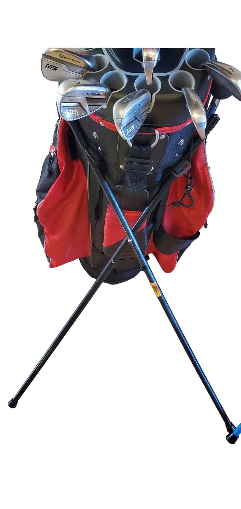 2.0 Steel Rope Cord Black Smart Golf Bag Stand - Foldable Legs Only, Lightweight & Portable Golf Stand Attachment - Golf Bag Accessories for Easy Carrying (Black-Aluminum) - Perfect for Golf Courses, Driving Ranges & Travel