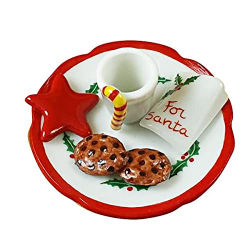 Rochard Santa Cookie Limoges Porcelain Box with Removable Lid - Perfect for Christmas Gift Exchange, Cookie Storage & Holiday Home Decor