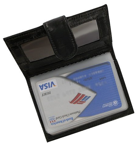 Premium Genuine Eel Skin Credit Card Holder - Slim Brown Leather Wallet for Men & Women - Perfect for Business, Travel & Everyday Use