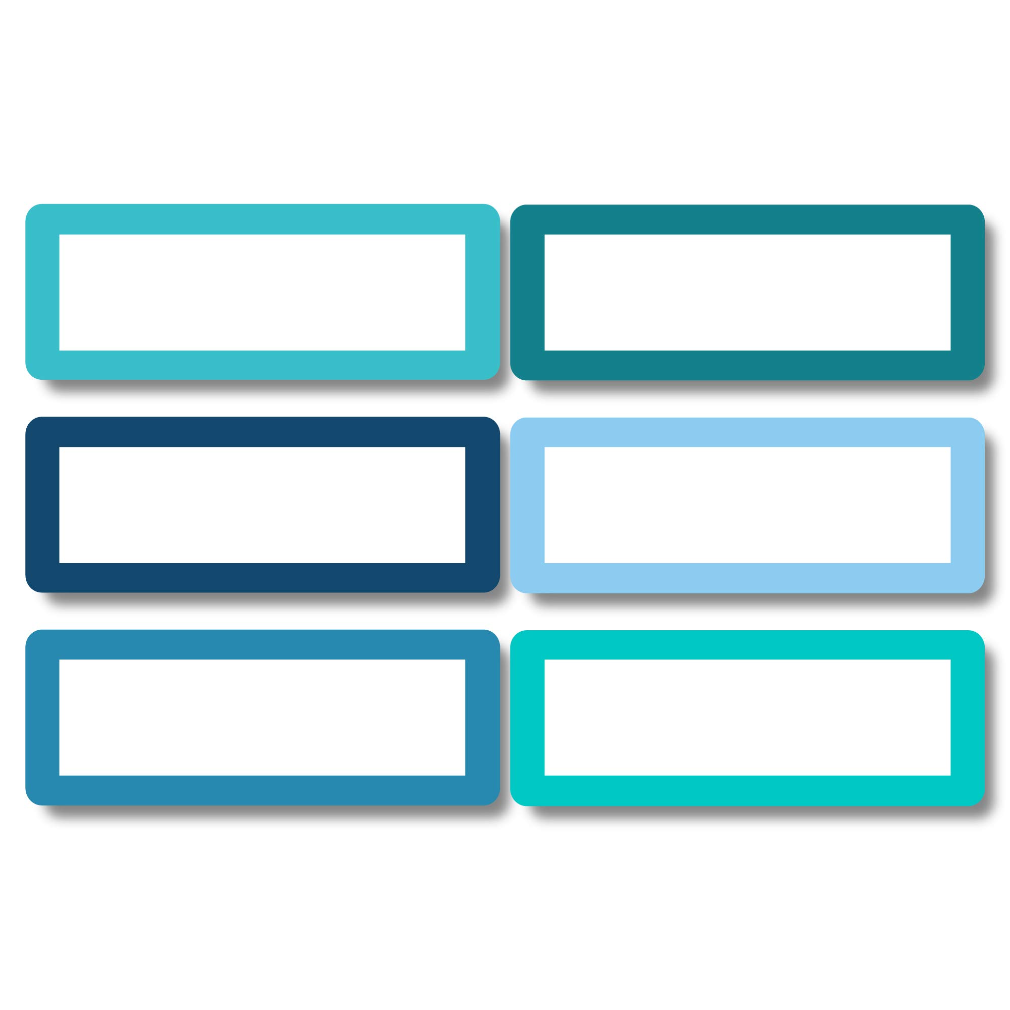 Lovable Labels Jumbo Write-on Storage Bin Label Stickers - 6 Blank Labels for Organizing and Storage Bins | Easy Home & Office Organization | Perfect for Closet, Garage, and Toy Storage (Oceans, Jumbo)