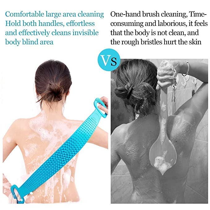 Double-Sided Silicone Body Scrubber for Deep Cleaning & Exfoliation - Shower & Bath Use