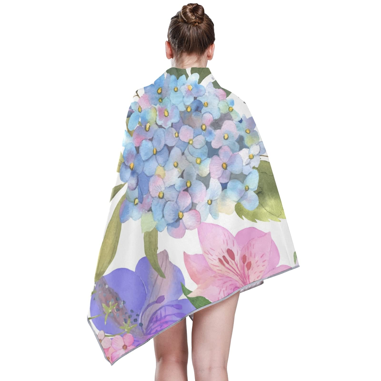 **Tarity Pink and Blue Hydrangea Beach Towel - 63