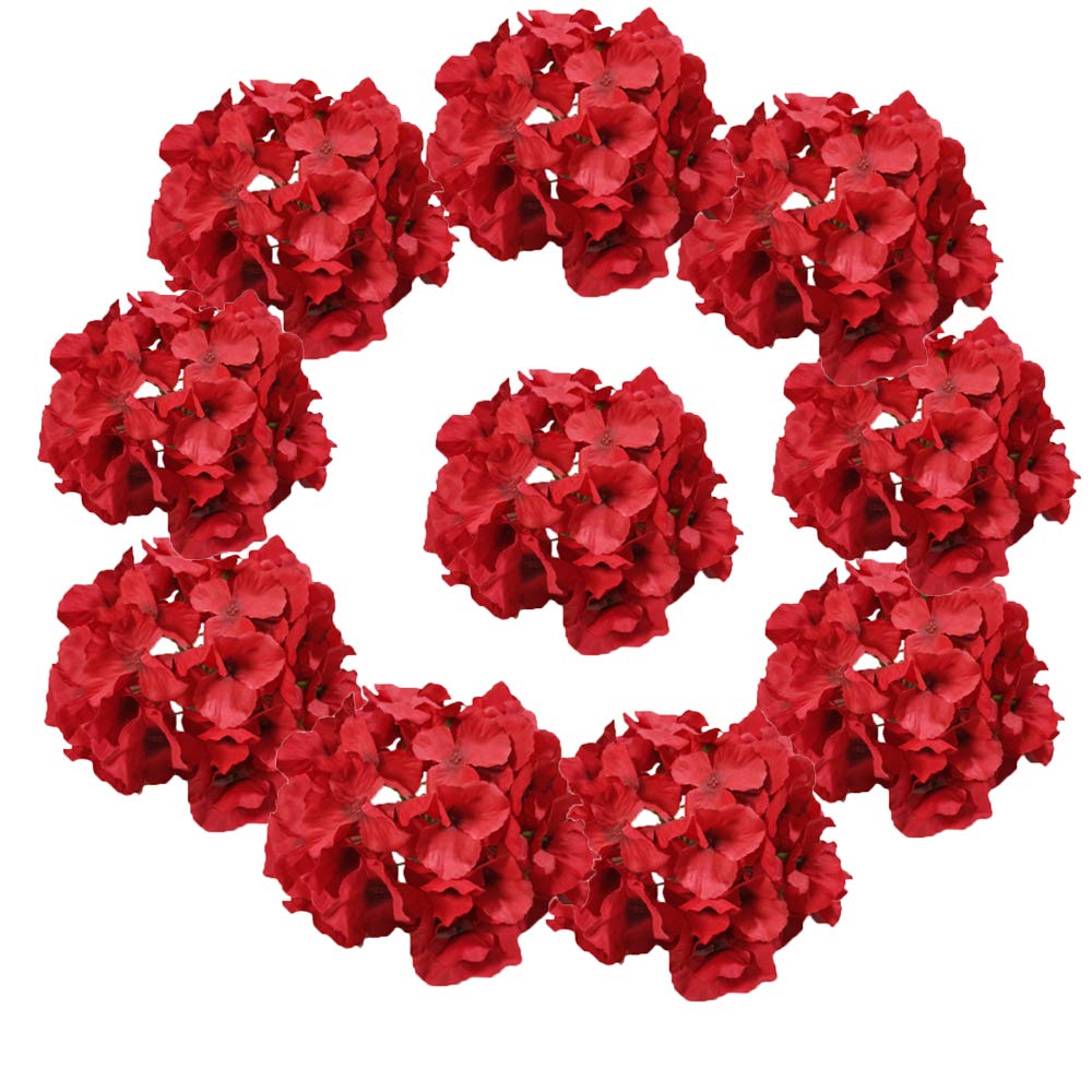 10 Pack Silk Hydrangea Artificial Flowers with Stems - Realistic Wedding Bouquets for Home Decor, Bridal Shower, Centerpieces & Party Arrangements