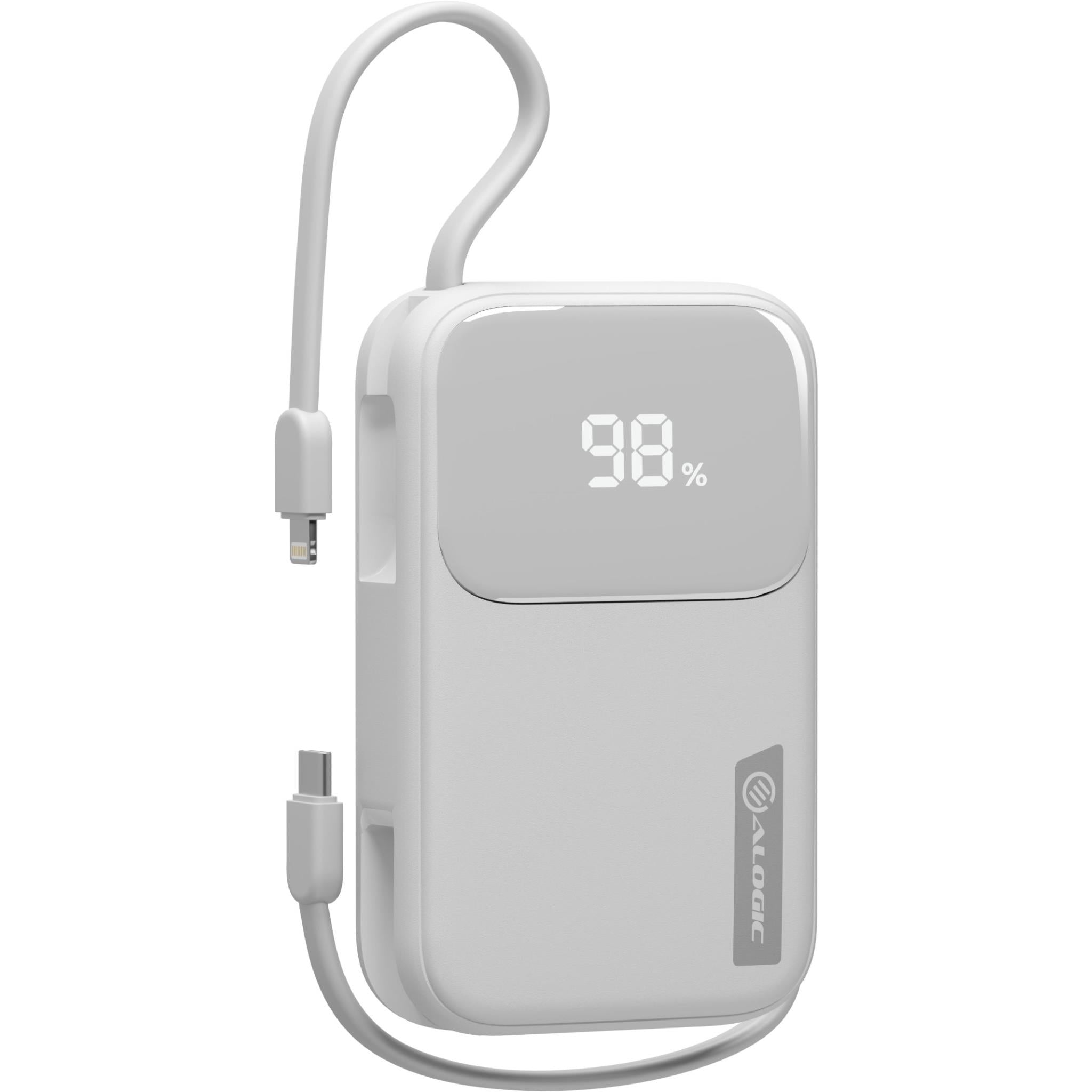 ALOGIC 20K 30W Tandem Power Bank with USB C & Lightning Port - High Capacity Portable Charger for iPhone, Samsung, iPad | Perfect for Travel, Camping & Emergency Backup (White)