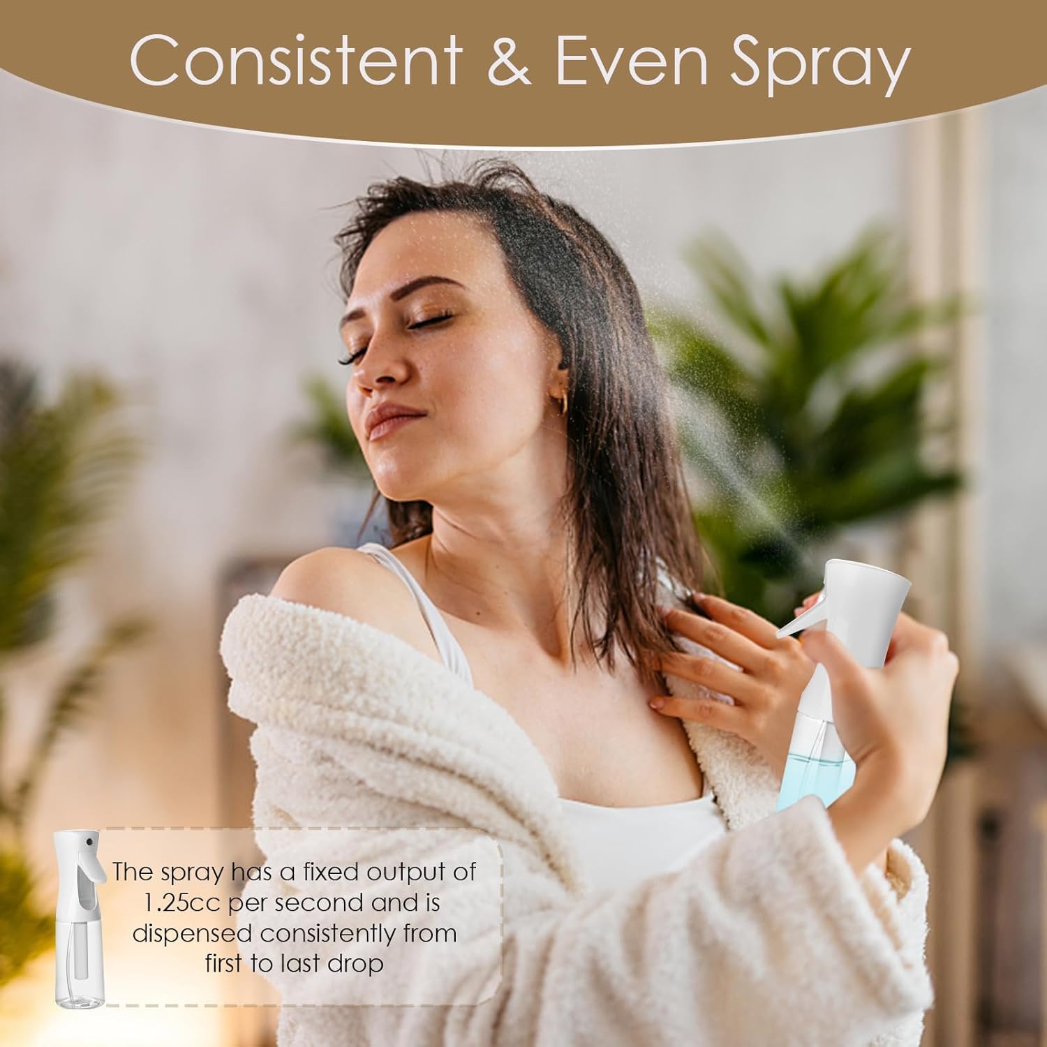 SRUSTEPY 300ml Ultra Fine Mist Spray Bottle for Hair, Plants & Salon Use - Black & Transparent - Perfect for Styling, Watering & Misting