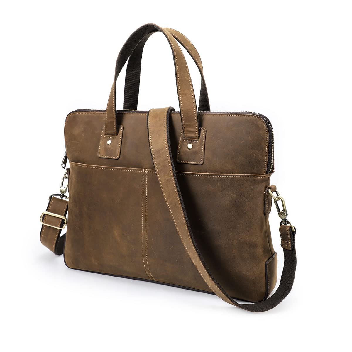 Vintage Leather Messenger Bag for Men - Laptop Briefcase, Travel Satchel & Shoulder Bag for Business, Work & Commuting | Durable & Stylish Computer Bag