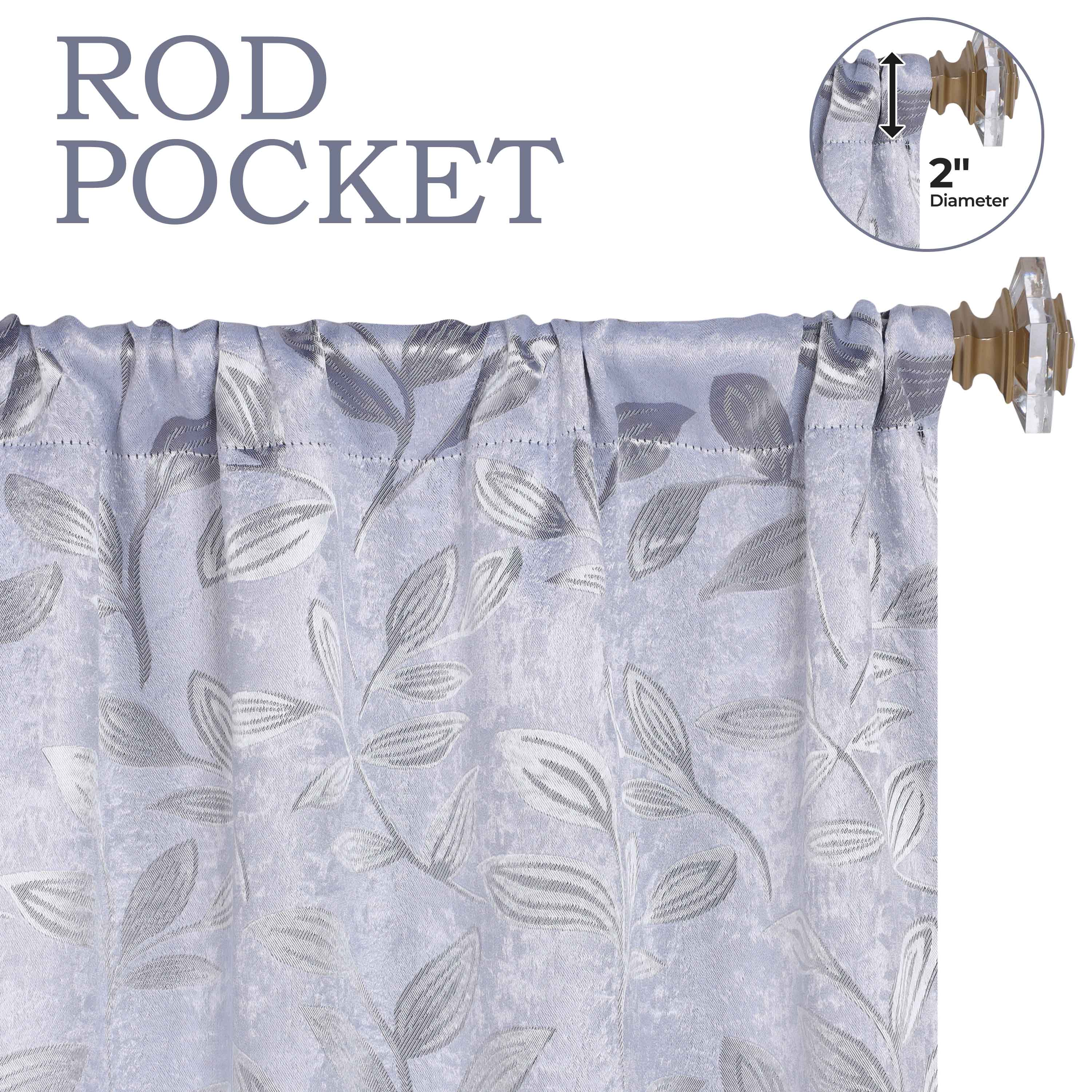 Blackout Curtains with Rod Pocket - Set of 2 Panels for Room Darkening & Privacy - Perfect for Bedrooms, Living Rooms & Home Theater