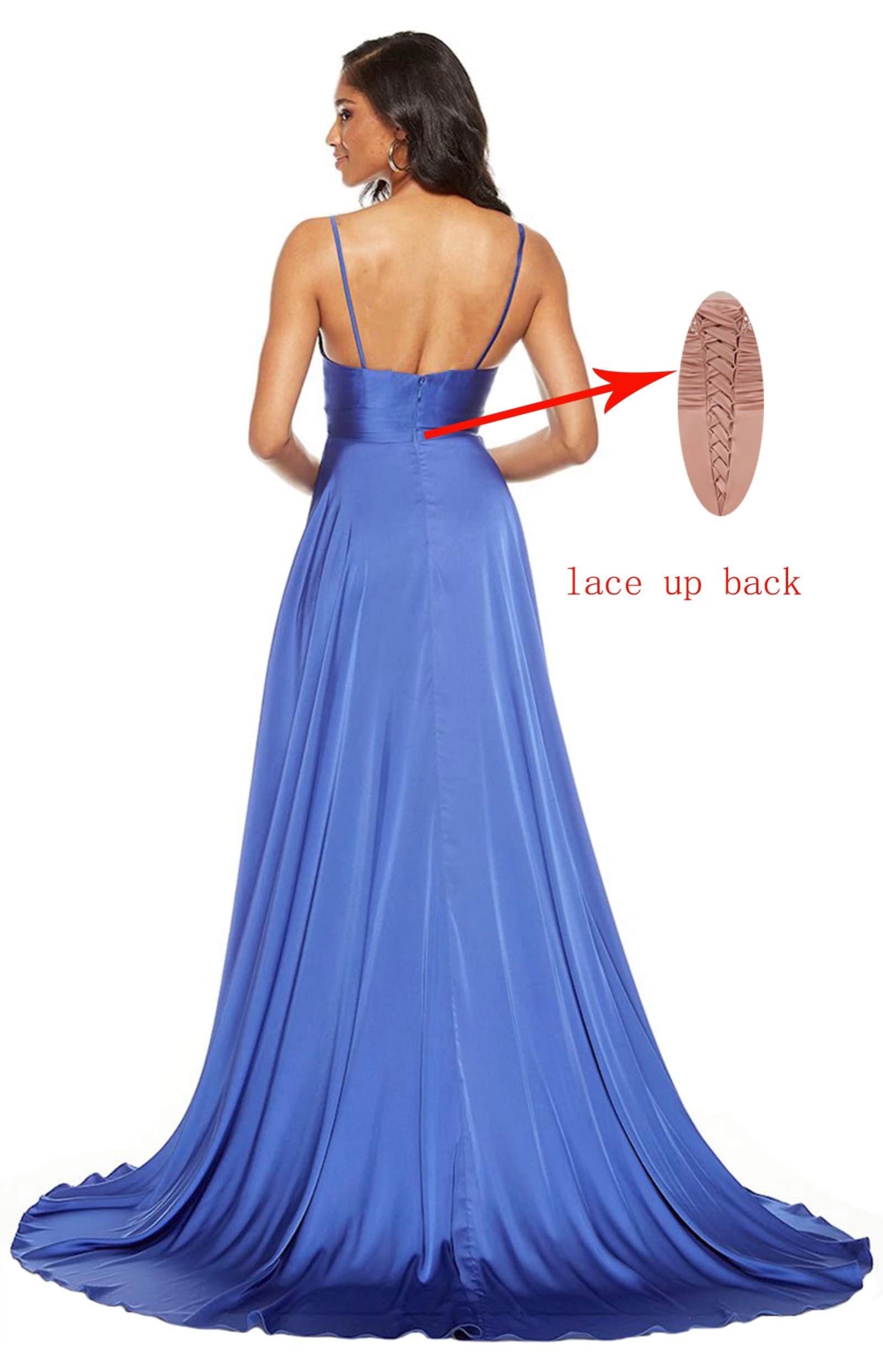 Elegant Olive Green Satin Ball Gown Prom Dress for Women - Spaghetti Strap Long Formal Evening Gown with Thigh High Slit (Size 0) | Perfect for Homecoming, Prom Night, Black Tie Events & Special Occasions