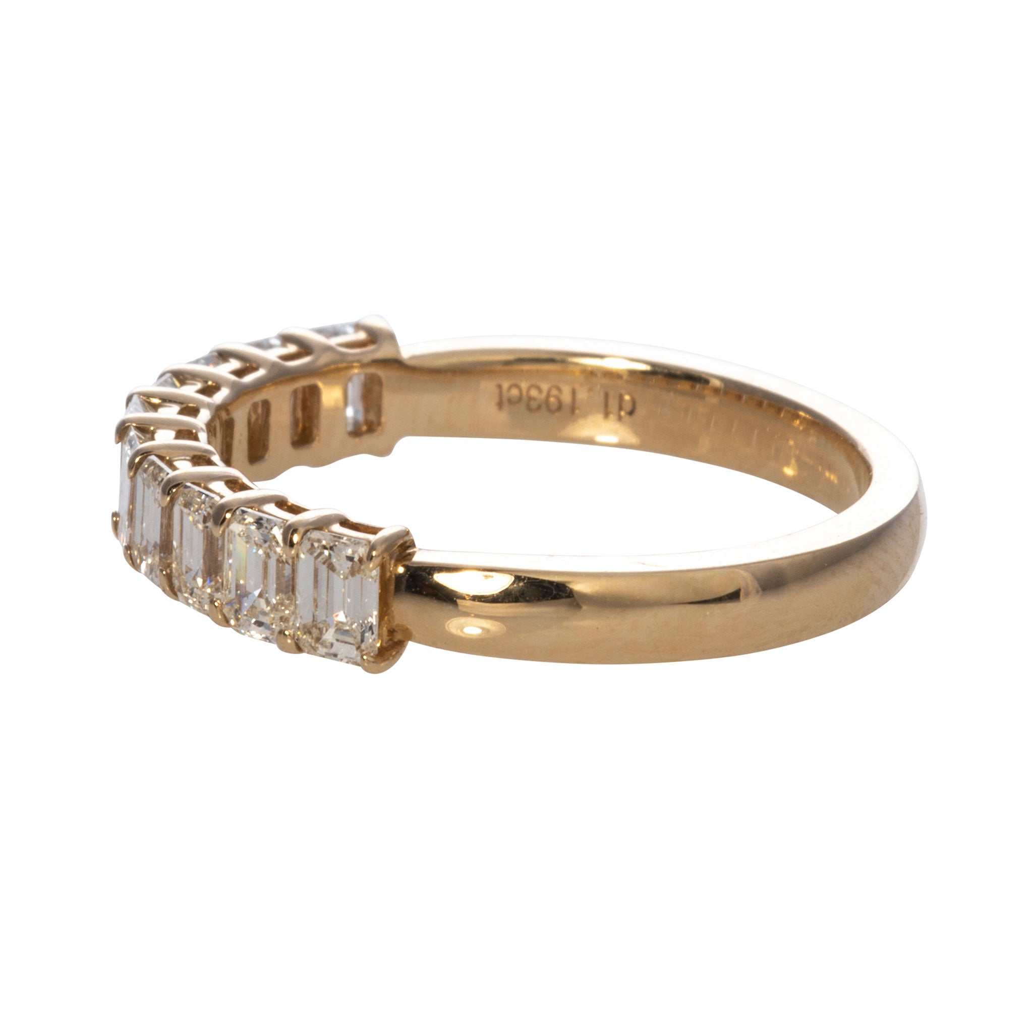 1.20ctw Emerald Cut Diamond Halfway 14K Yellow Gold Wedding Band - Perfect for Engagement Rings, Anniversary Gifts & Bridal Jewelry