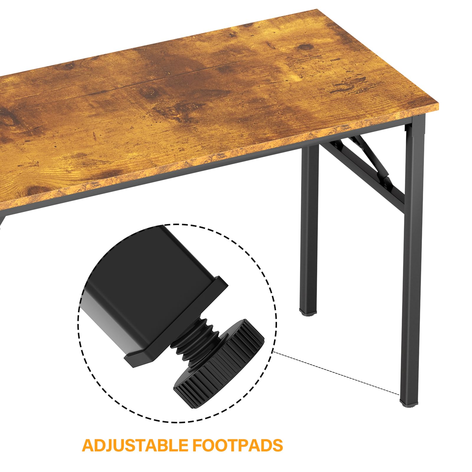 DlandHome 31.5 Inch Folding Computer Desk - Compact Writing Desk for Home Office, Small Spaces | No Assembly Required Retro Design | Perfect for Dorm Rooms, Apartments & Workspaces