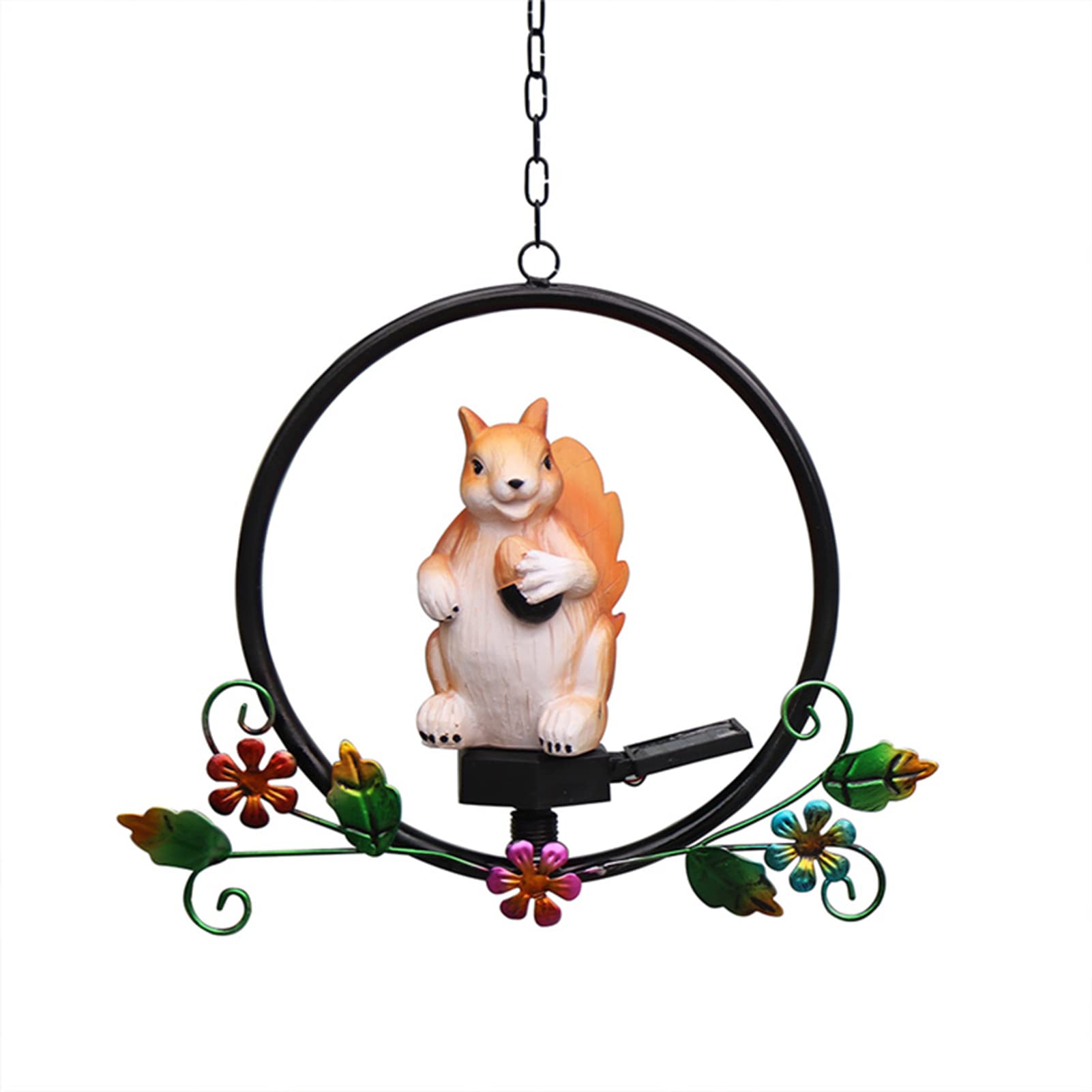 Solar Powered Squirrel Garden Light - Waterproof LED Outdoor Decoration with Iron Hanger for Yard, Patio, Christmas - Perfect for Pathway Lighting & Nighttime Landscape Decor