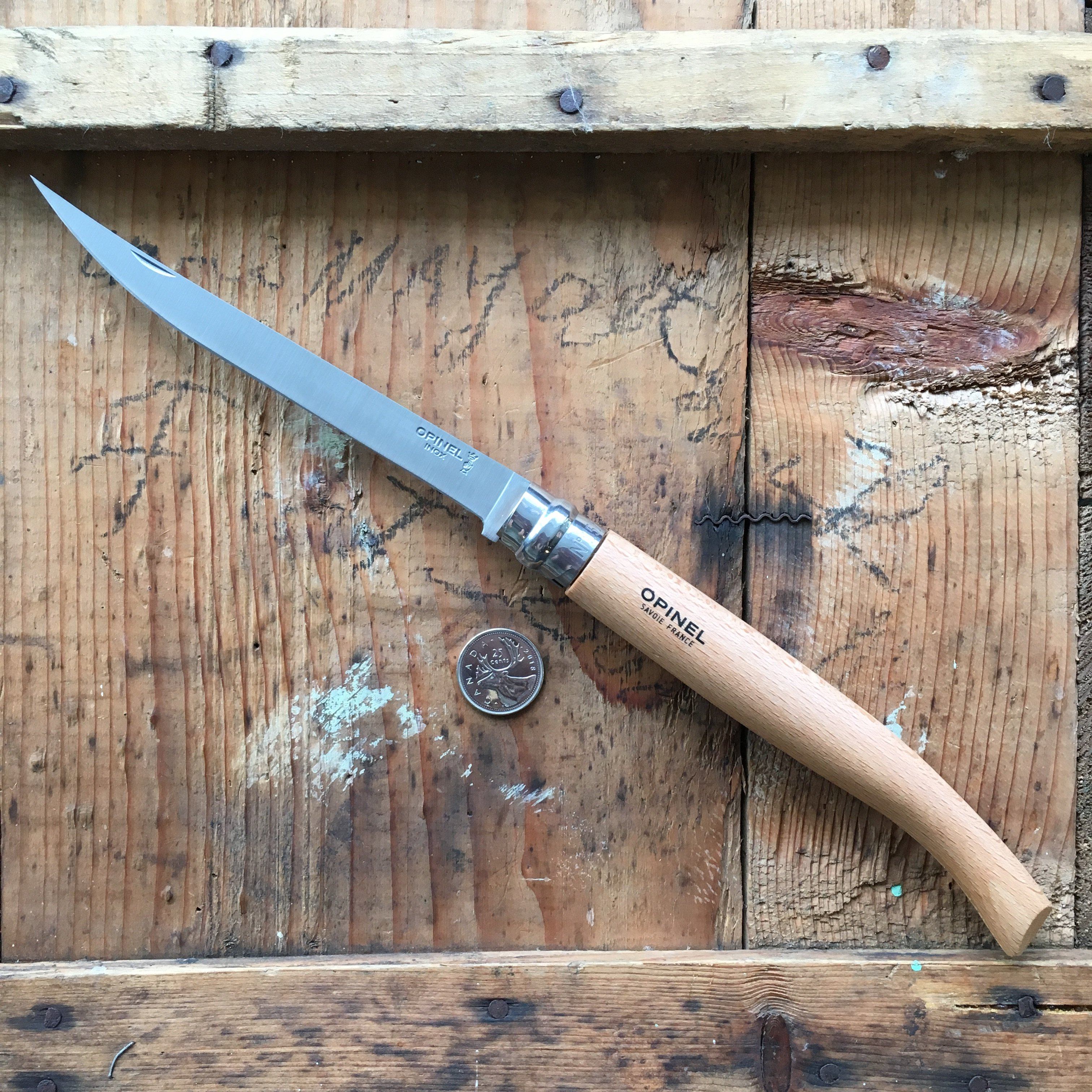 Opinel No. 15 Stainless Steel Folding Fillet Knife - Flexible Blade for Fishing, Camping & Outdoor Cooking | Perfect for Cleaning Fish, Preparing Meals & Outdoor Adventures
