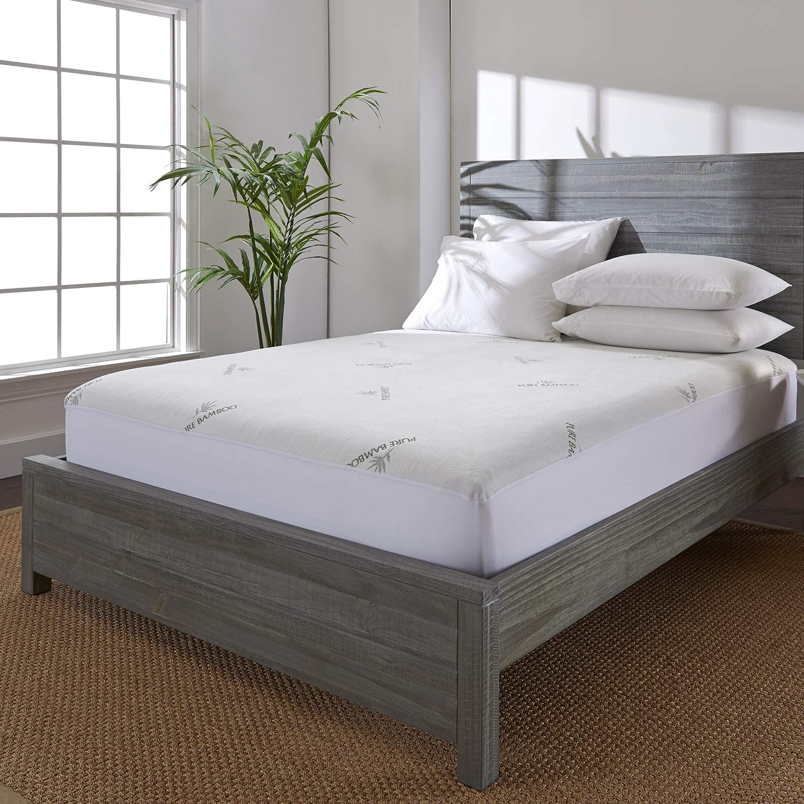 PURE BAMBOO California King Mattress Protector - Waterproof, Breathable Bamboo Viscose Cover | Noiseless Protection Against Moisture, Spills & Stains | Perfect for Allergy Sufferers & Hot Sleepers