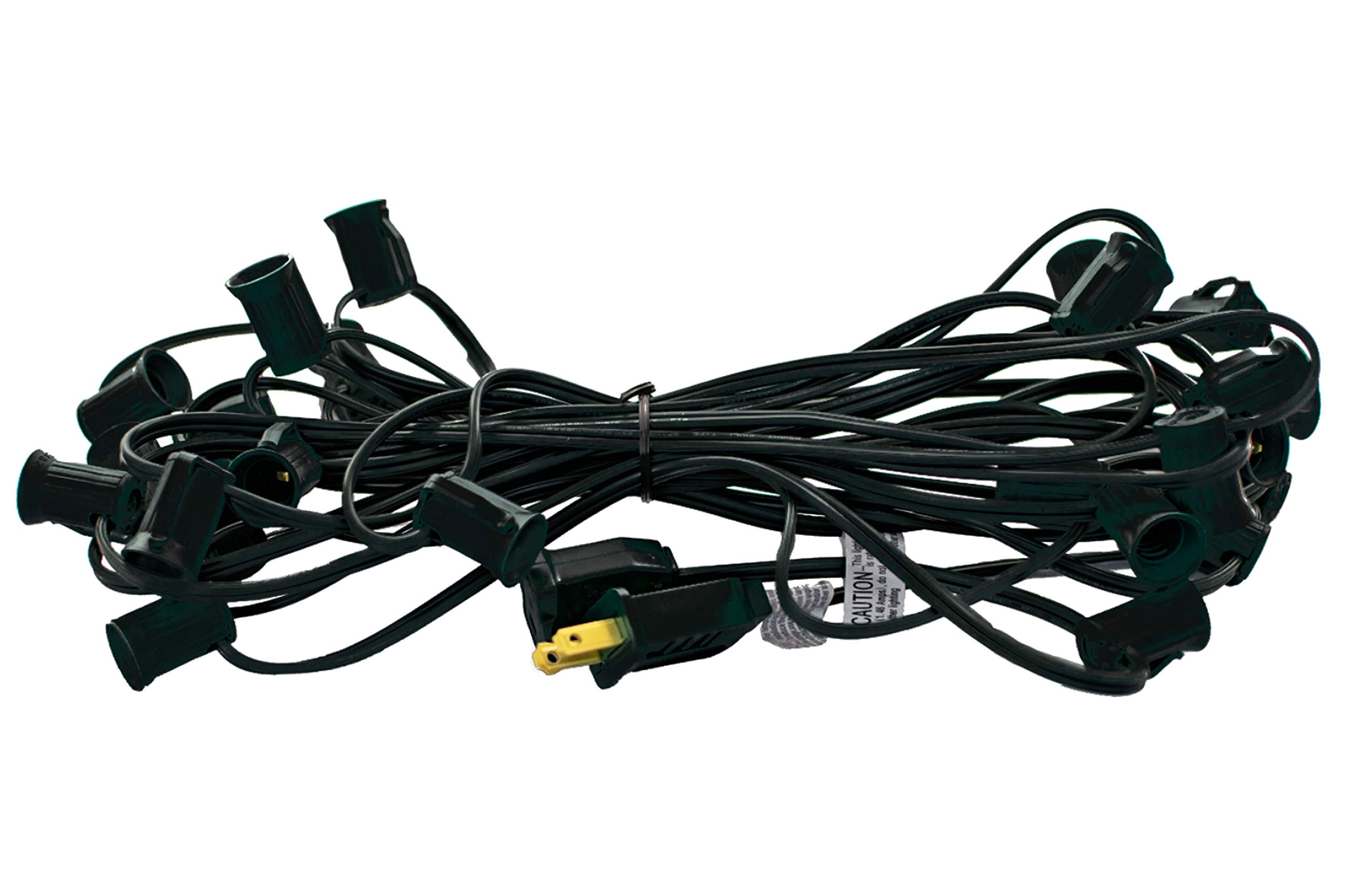Halloween Outdoor String Lights - 25FT Black Hanging Cord with 25 Orange C7 Candelabra Bulbs | Spooky Porch & Yard Decor for Halloween Party