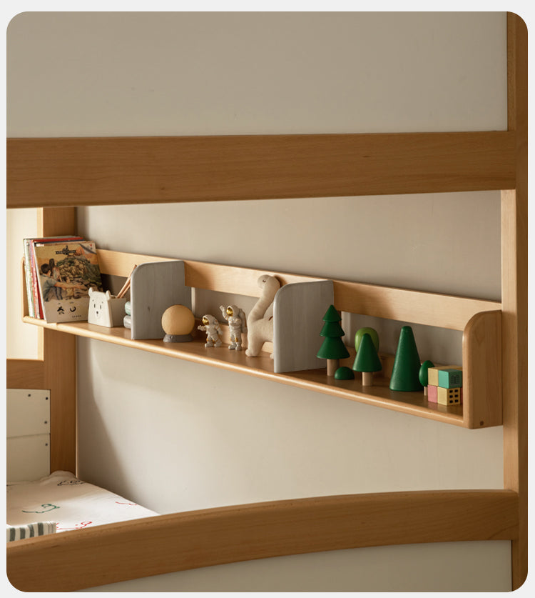 Solid Wood Poplar Kids Bunk Bed with Ladder & Guardrail - Space-Saving Multifunctional Loft Bed for Small Rooms, Dorms & Shared Kids Bedrooms