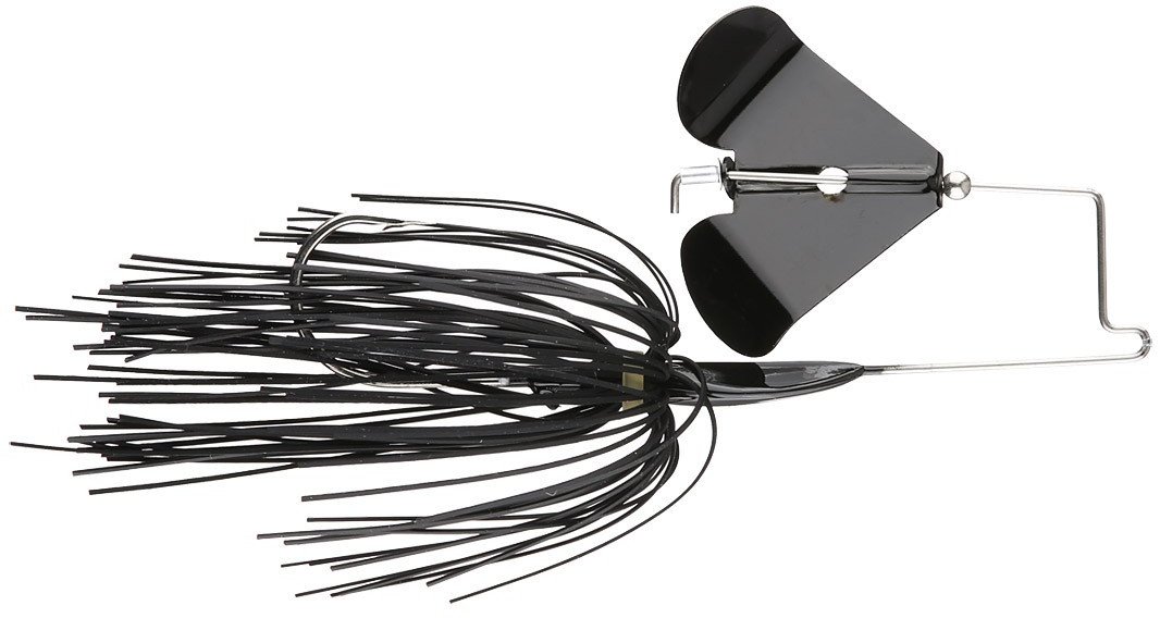 Guerrilla Buzz 1/4Oz Black Fishing Lure with Black Blade - Premium Bass Fishing Bait for Freshwater & Saltwater (GB14-05) - Perfect for Casting, Trolling, and Jigging