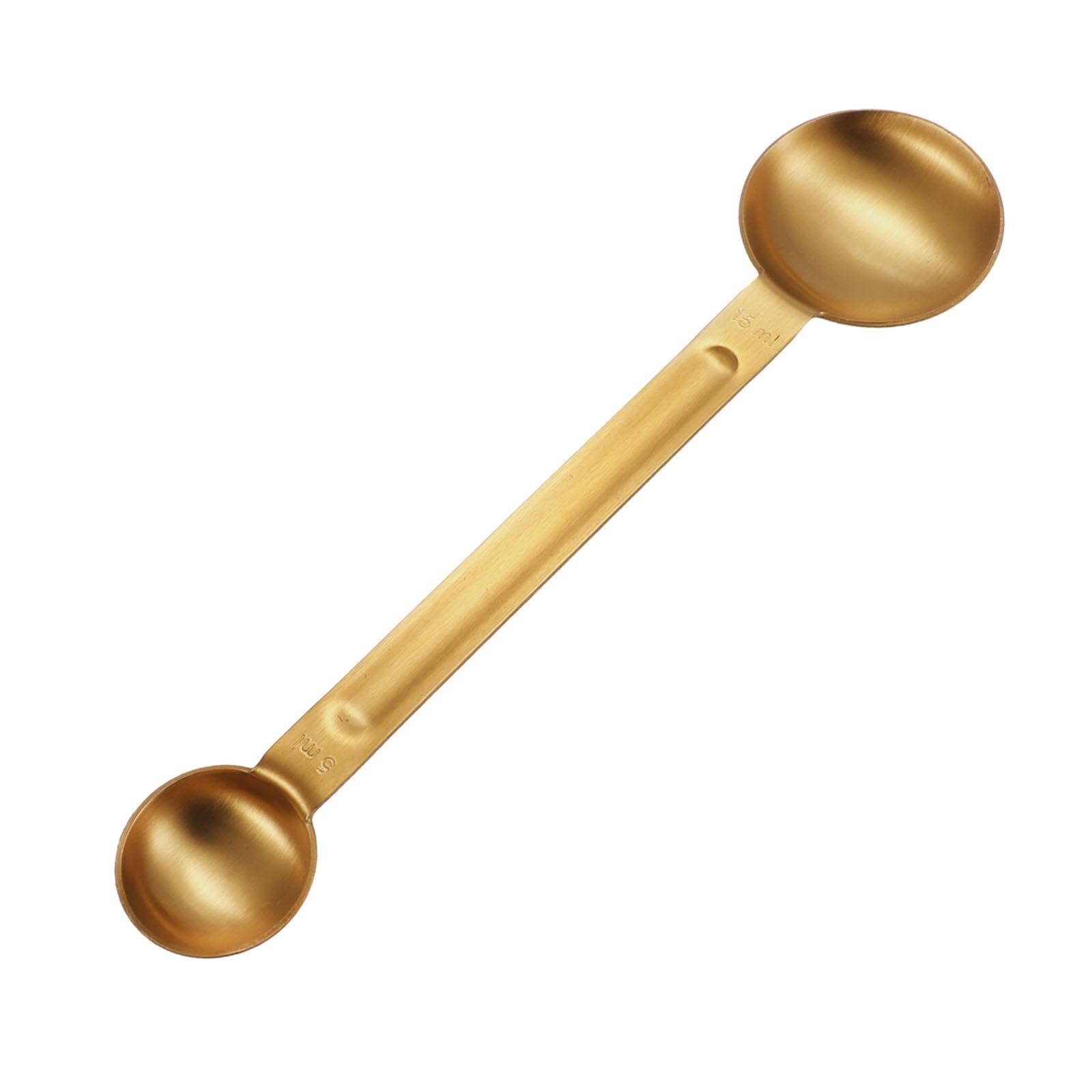 CALANDIS® Gold Long Handle Espresso Coffee Measuring Spoon - Perfect for Loose Leaf Tea & Coffee Brewing | Ideal for Home Baristas & Tea Enthusiasts