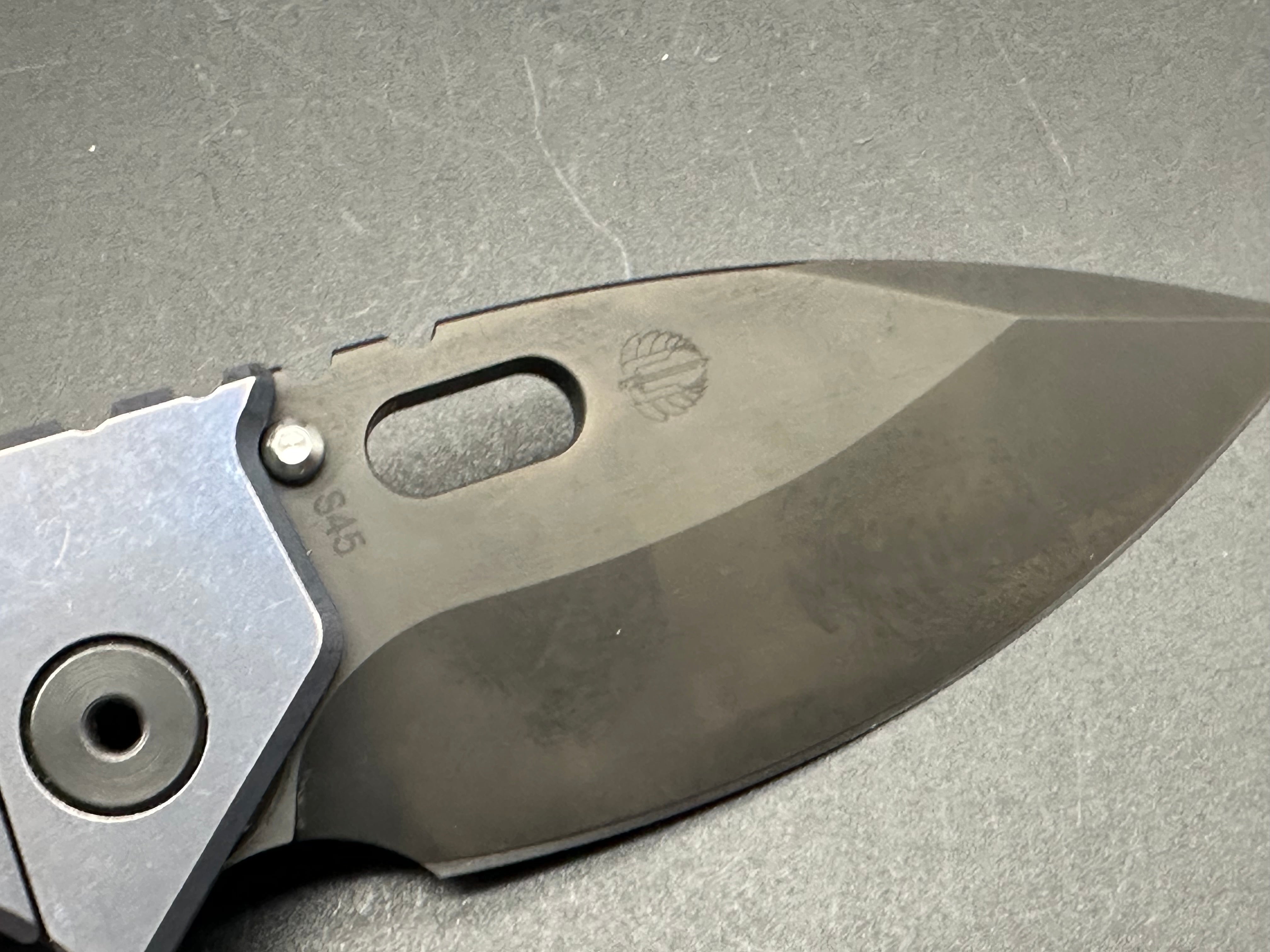 Strider .75 AR Folding Knife - Blue Titanium Handle & S45VN Steel Blade for Outdoor Survival, Camping, and Everyday Carry (EDC)