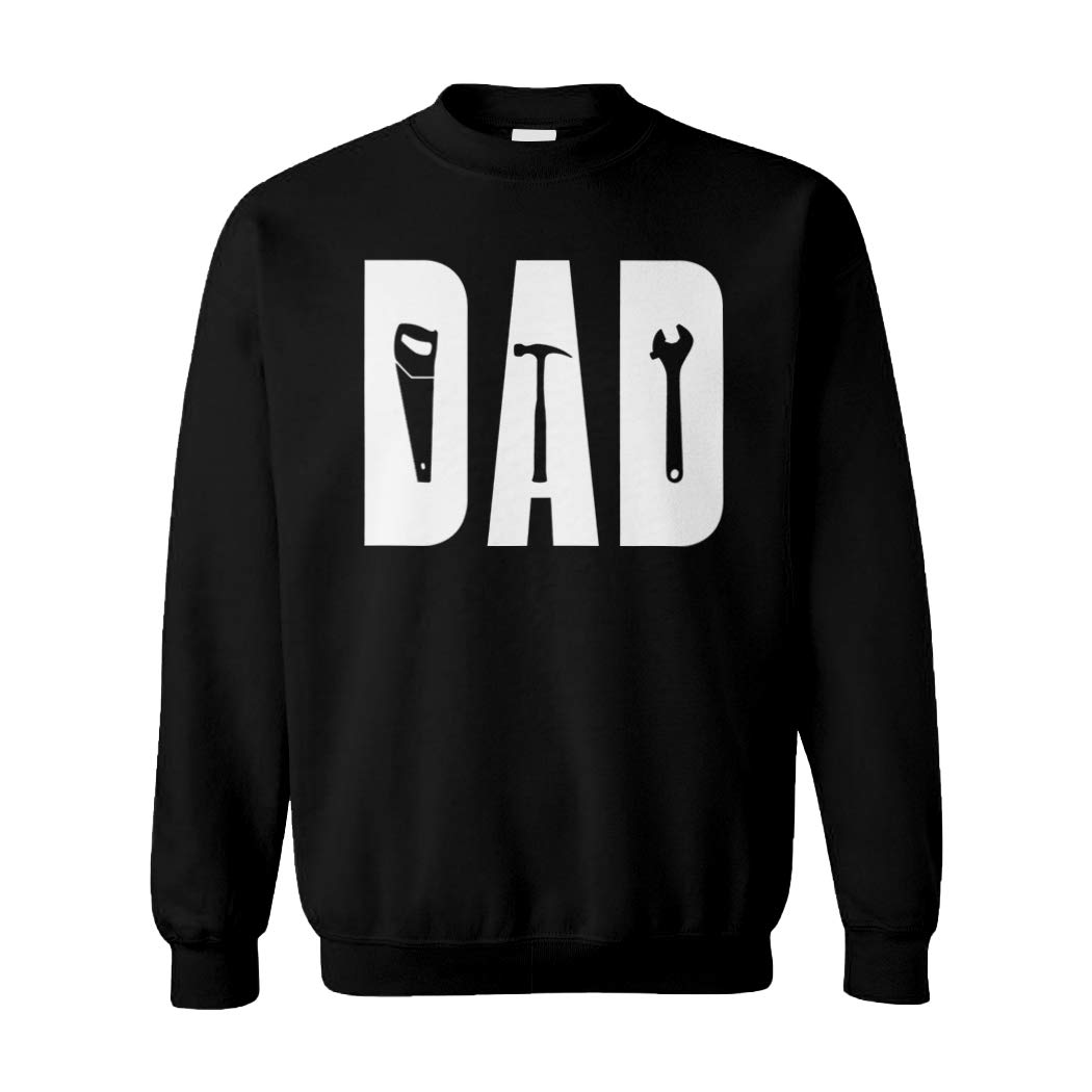 Dad Tools - Unisex Crewneck Sweatshirt with Saw, Hammer & Wrench Design | Perfect for Handymen, DIY Enthusiasts & Father's Day Gifts | Home Improvement, Workshop & Casual Wear