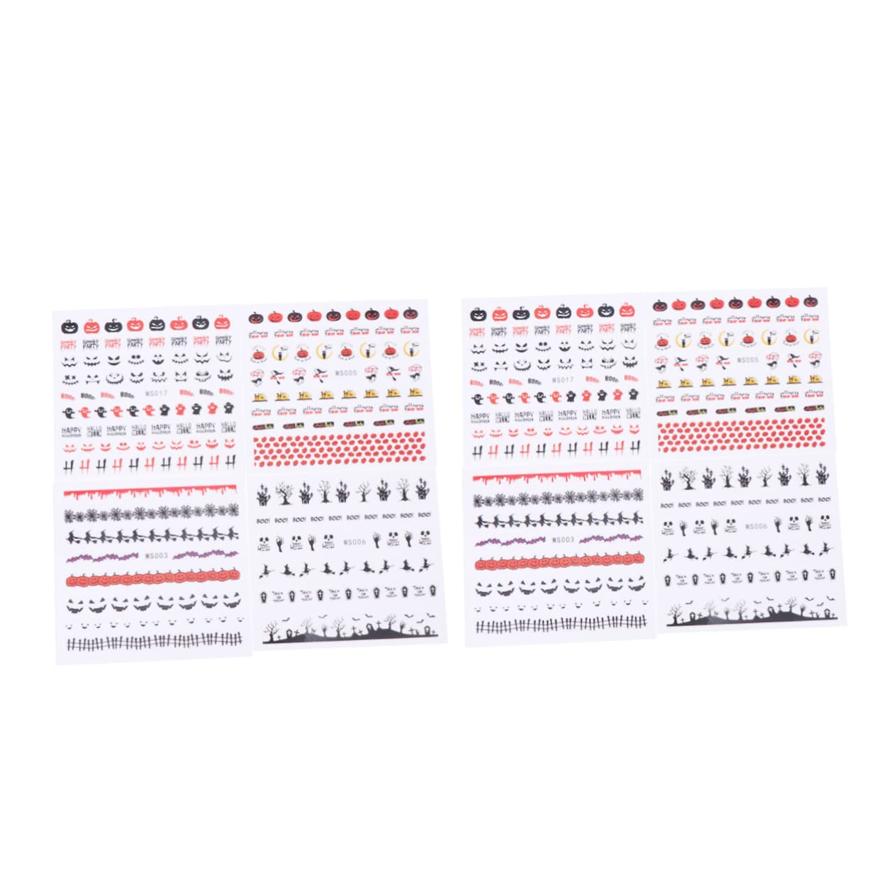 8 Sheets Halloween Spider & Bat Nail Stickers for Kids & Women - DIY Nail Art Decals, Ghost & Cat Designs for Temporary Nail Decoration - Perfect for Halloween Parties, Costume Events & Spooky Nail Art