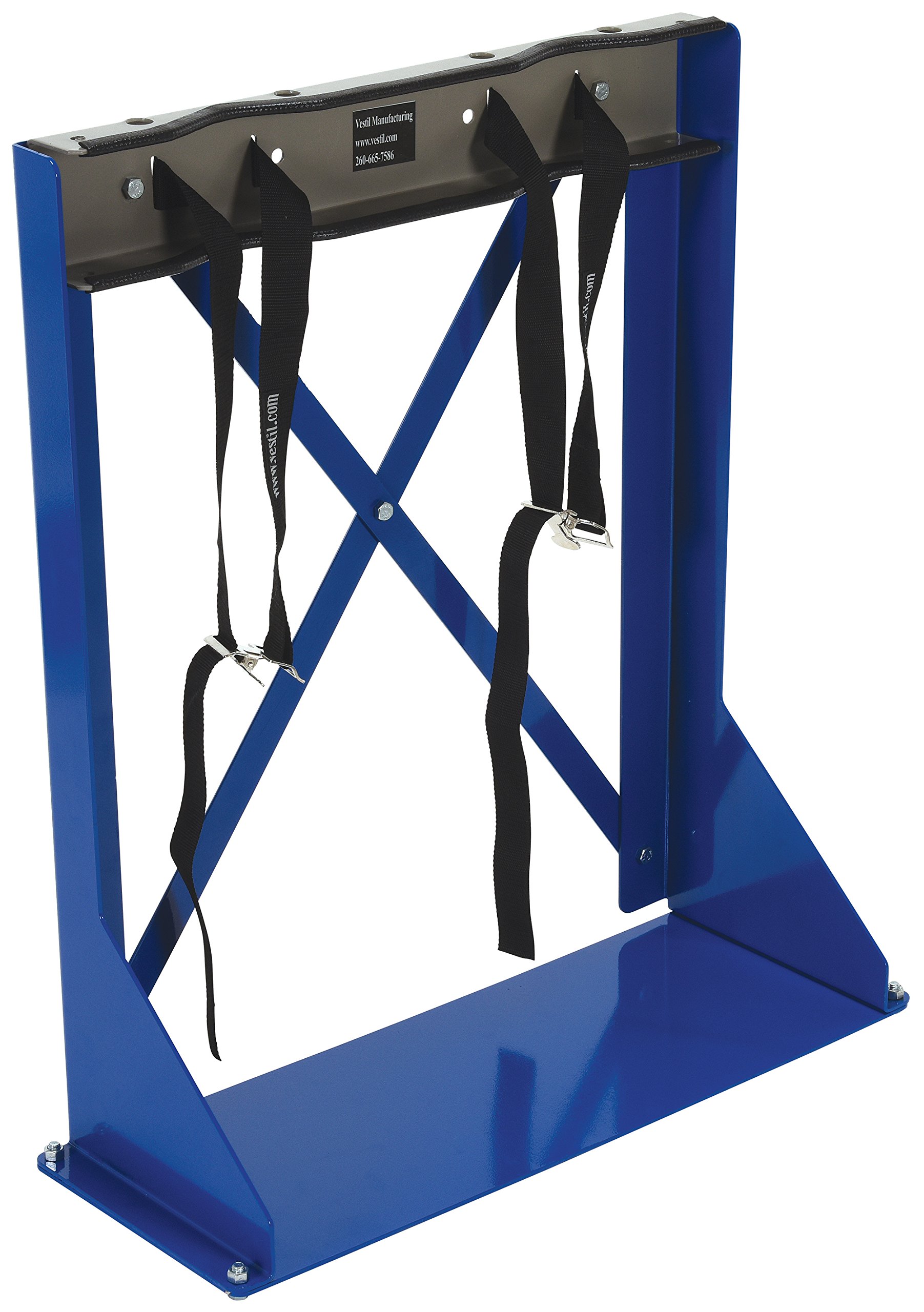 Vestil CB-S-2S Heavy Duty Cylinder Bracket Stand - Holds 2 Gas Cylinders, Durable Blue Steel Construction - Perfect for Workshop, Garage & Industrial Storage