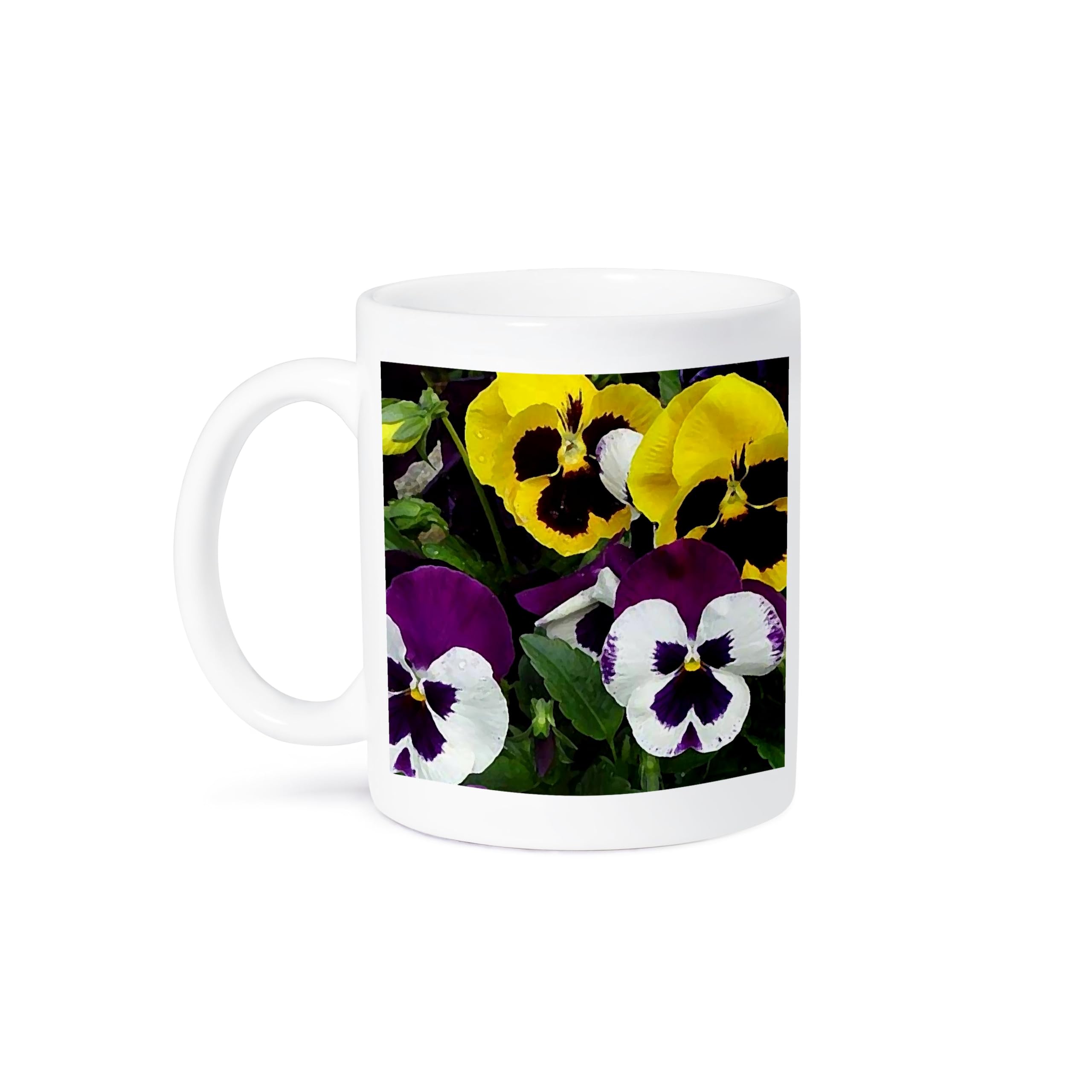 3D Rose Pansy Flower Design Ceramic Coffee Mug - 11 oz Insulated Tea Cup with Handle, Perfect for Home, Office, or Gift Giving - Ideal for Hot Beverages, Souvenirs, and Kitchen Decor (mug_3142_1)