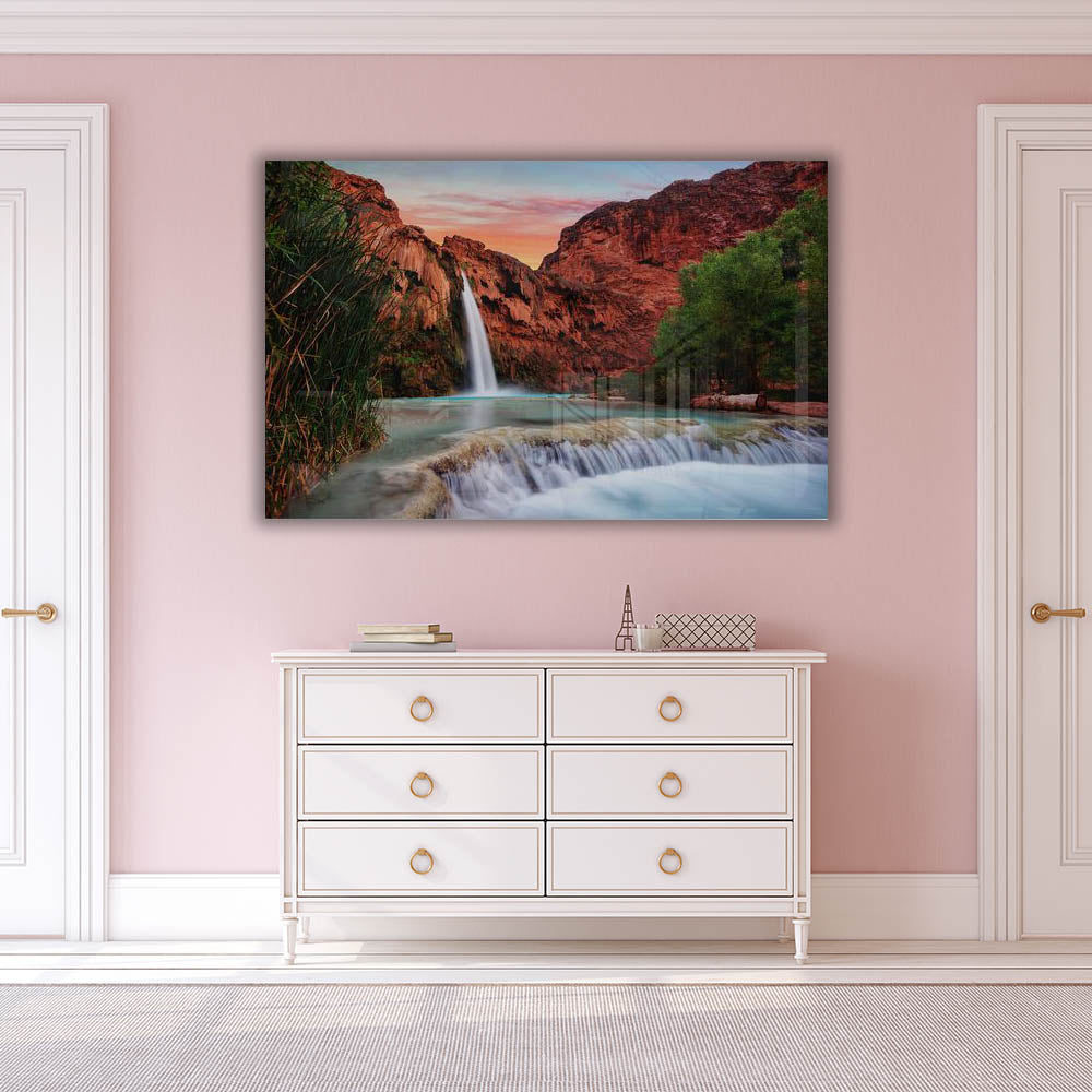 Stunning Waterfall Landscape Wall Art - Nature-Inspired Home Decor for Living Room, Bedroom & Office