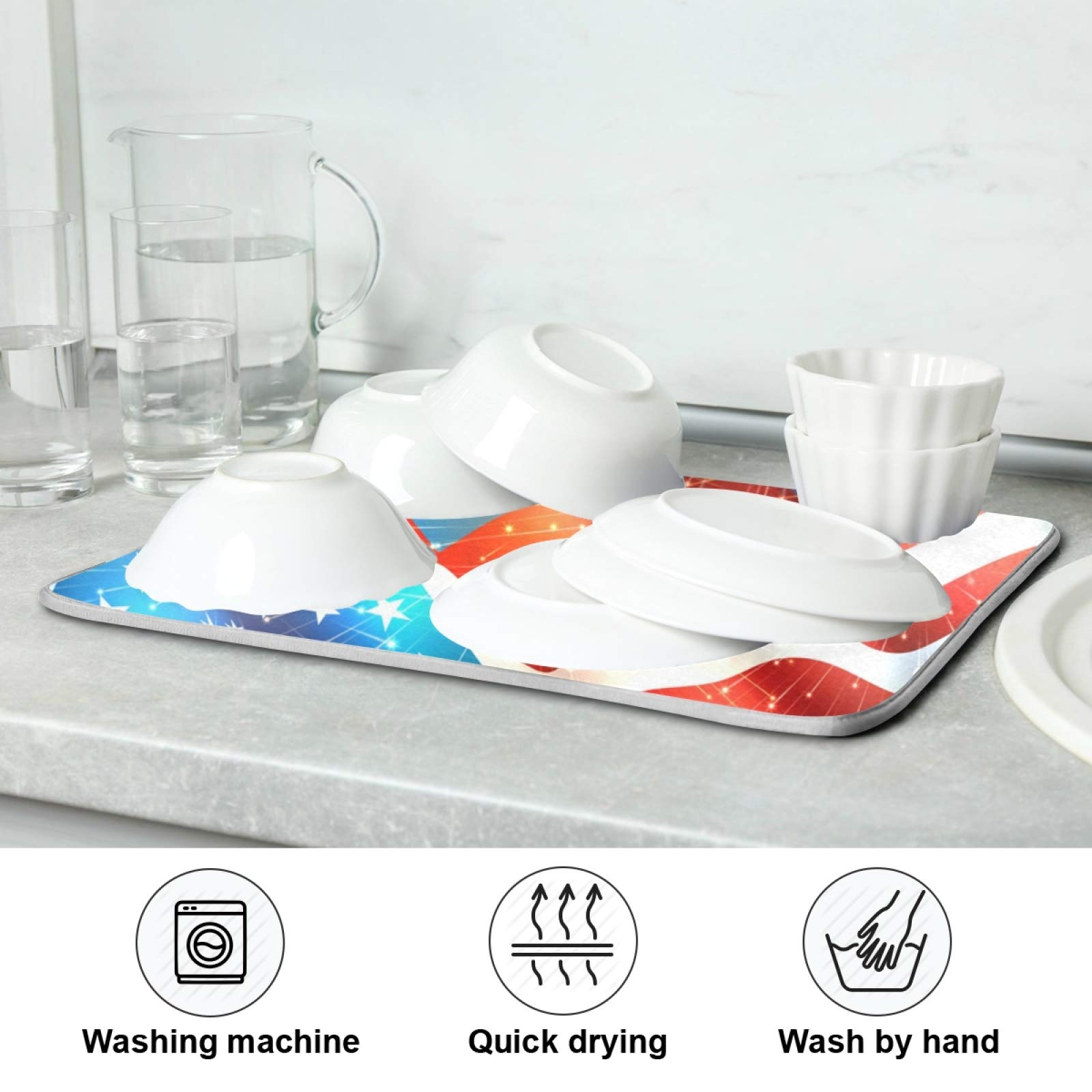 American Flag Dish Drying Mat 16x18