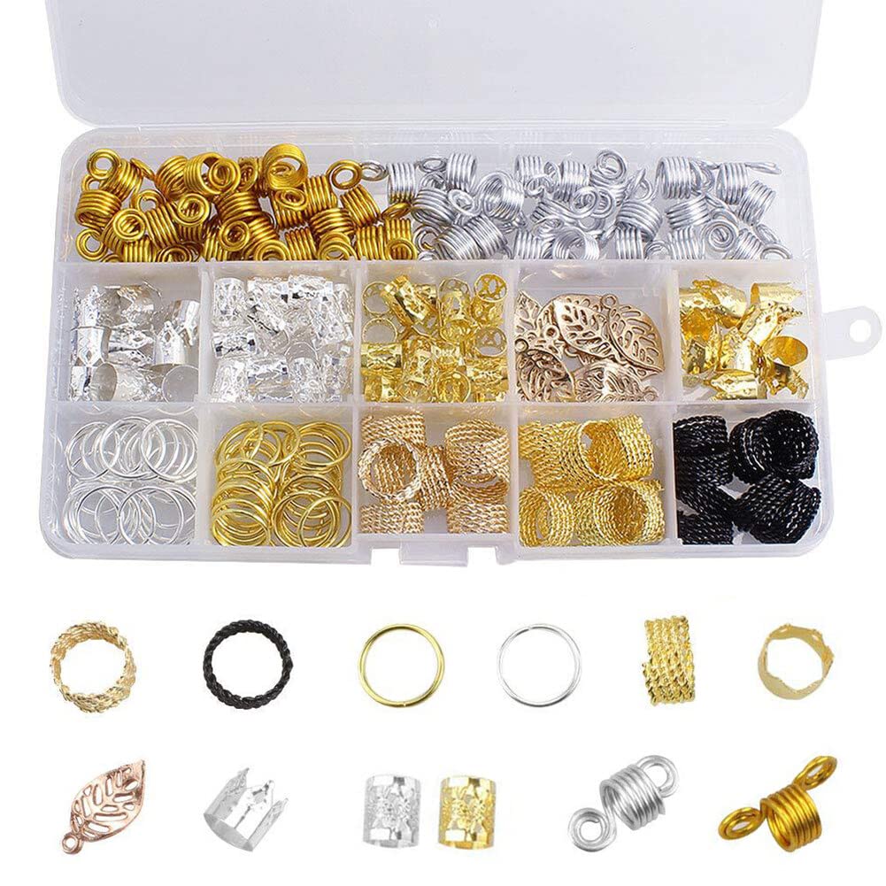 Metal Hair Beads & Coil Clips - Dreadlock Braid Rings & Jewelry Accessories for Women - Perfect for Boho, Festival, and Everyday Hairstyles
