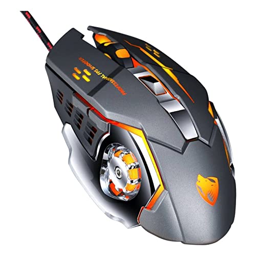 V6 Mechanical Gaming Mouse with RGB Lighting & Macro Programming - Wired USB Optical Mouse for PC, Laptop, Gaming - Perfect for LOL, FPS, MMO & Office Use