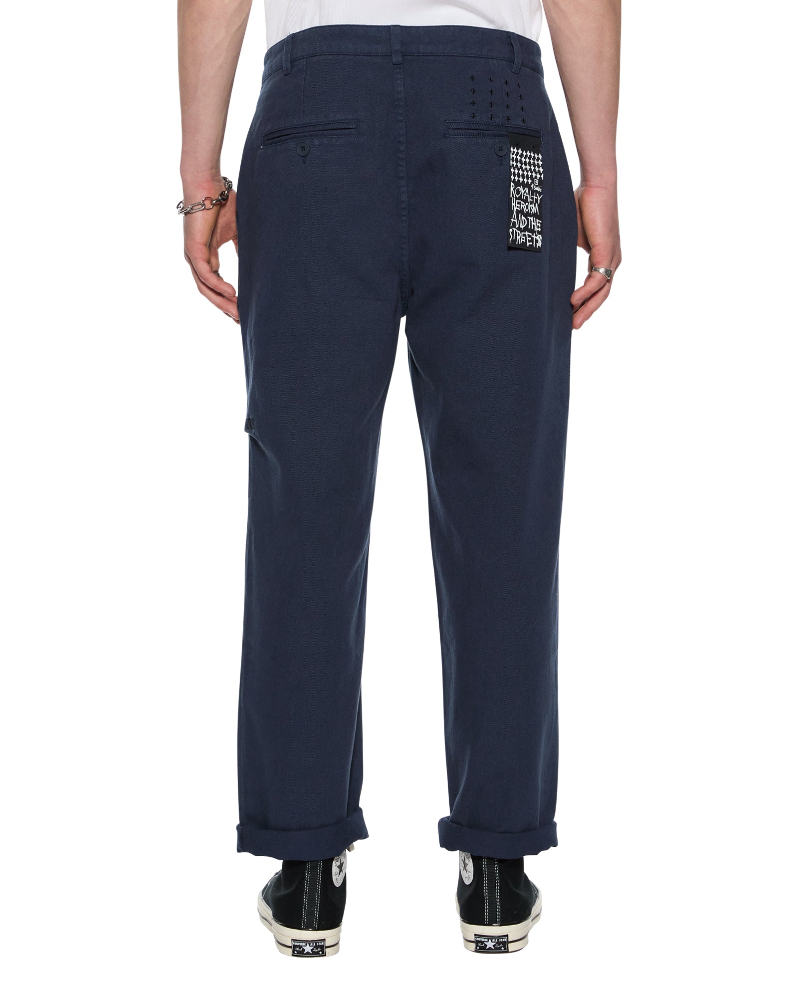 RIVAL Men's Chino Trousers in Navy Blue - Comfortable Slim Fit Casual Pants for Work, Office & Everyday Wear