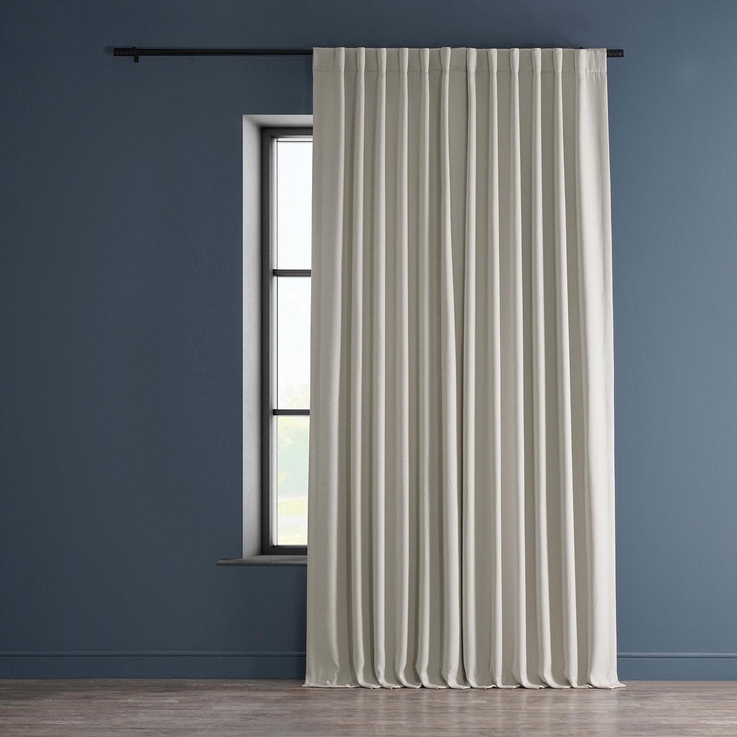 Birch Extra Wide Textured Faux Linen Blackout Curtains - Thermal Insulated Window Drapes for Bedroom, Living Room & Home Theater