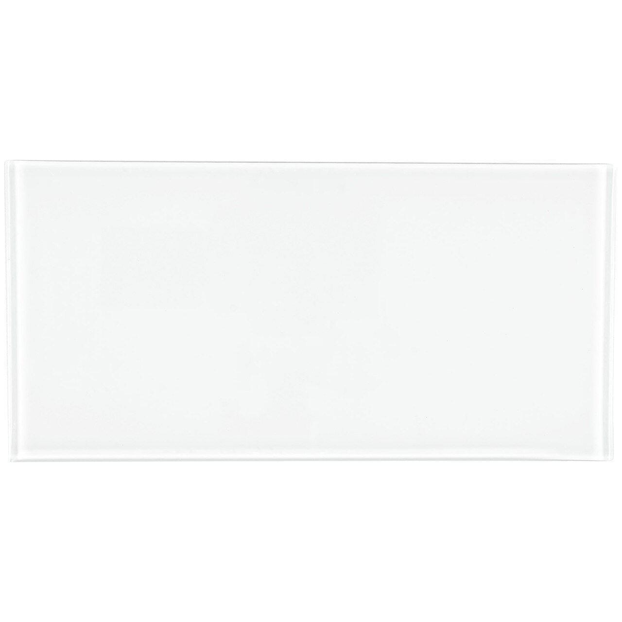 Metropole Snow White 4x8 Glass Subway Tile - Perfect for Kitchen Backsplash & Bathroom Walls