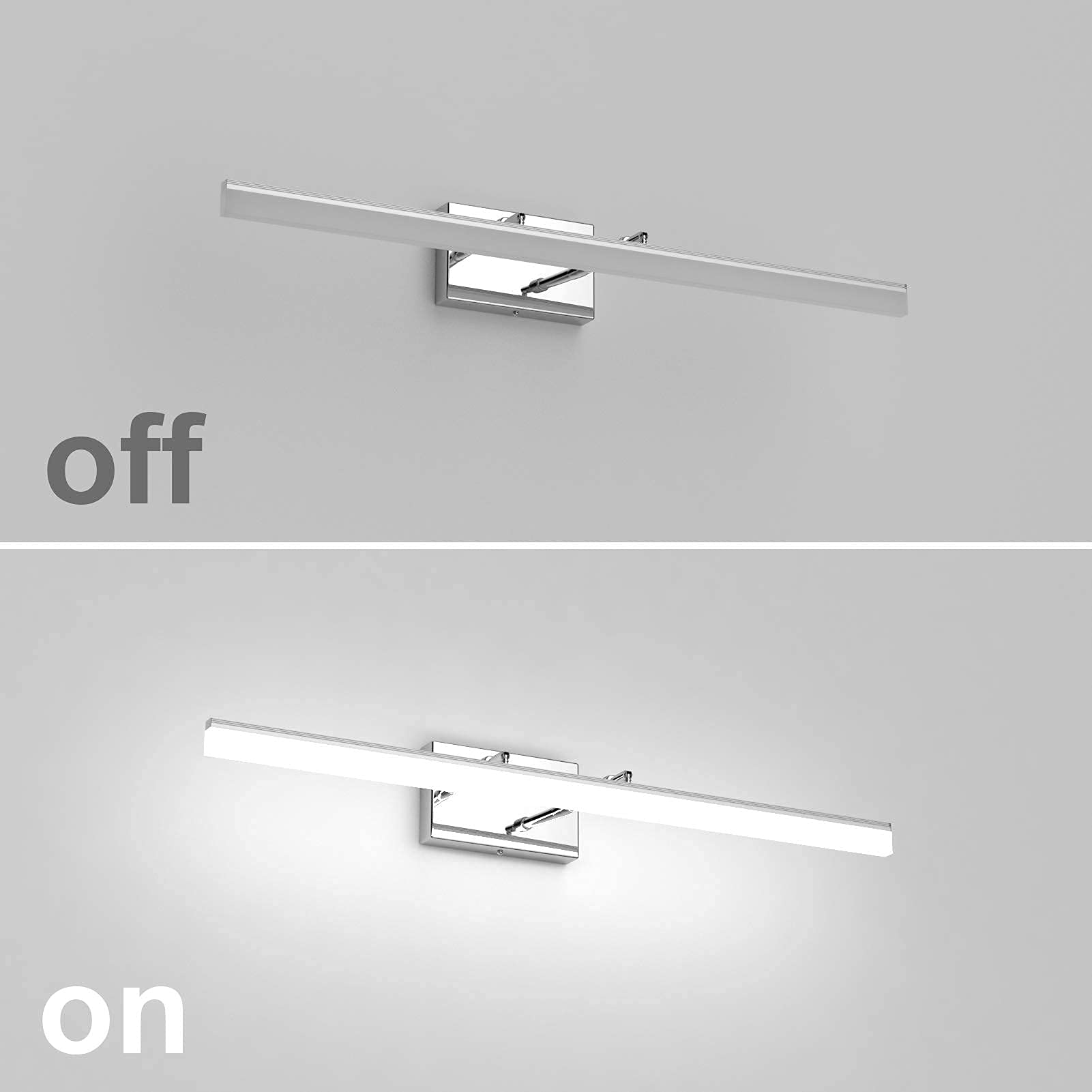 Aipsun Modern LED Vanity Light - Frosted White Acrylic Bathroom Mirror Light Fixture with Energy Saving Dimmable LEDs - Perfect for Bathroom, Dressing Room & Makeup Area Lighting