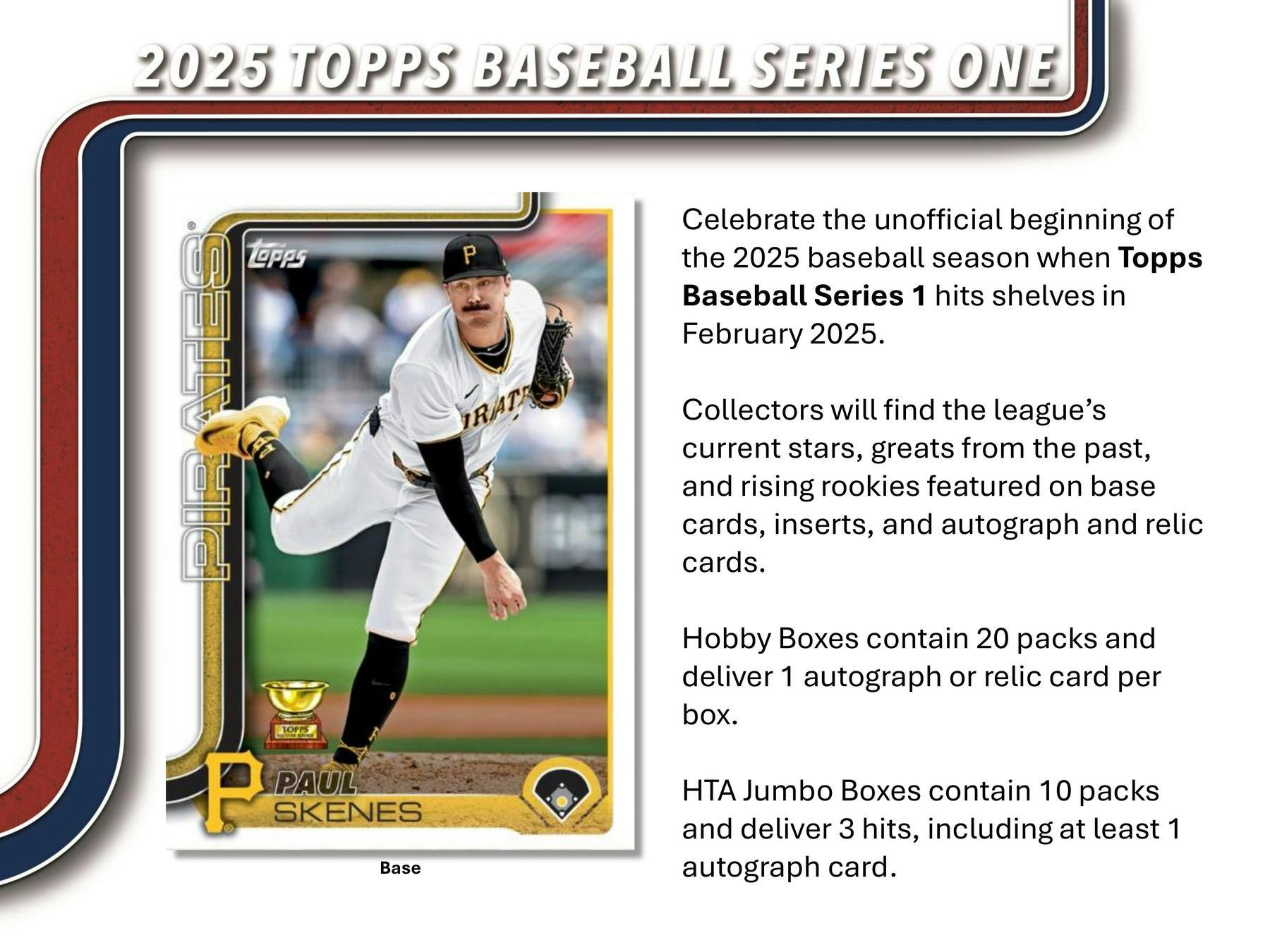 2025 Topps Series 1 Baseball Hobby Jumbo Box - 24 Packs, 480 Cards - Collectible Trading Cards for MLB Fans & Sports Memorabilia Collectors - Perfect for Gifts, Investments, and Fantasy Baseball Enthusiasts