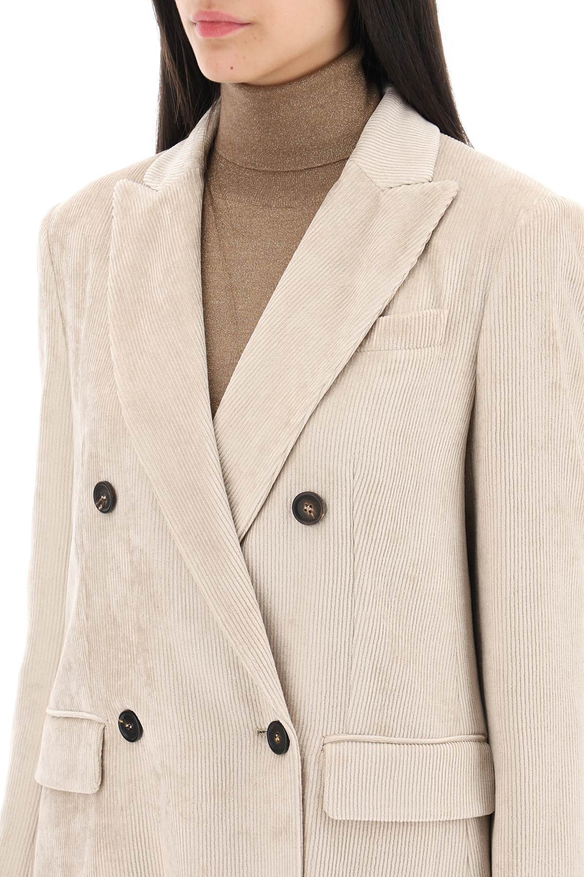 Brunello Cucinelli Deconstructed Double Breasted Blazer in Corduroy - Premium Men's Luxury Jacket for Business, Office & Formal Occasions