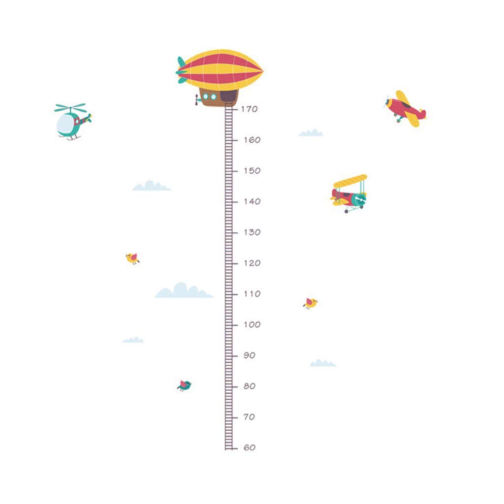 Celendi Cartoon Airplane Wall Sticker - Kids Room Decor & Height Ruler