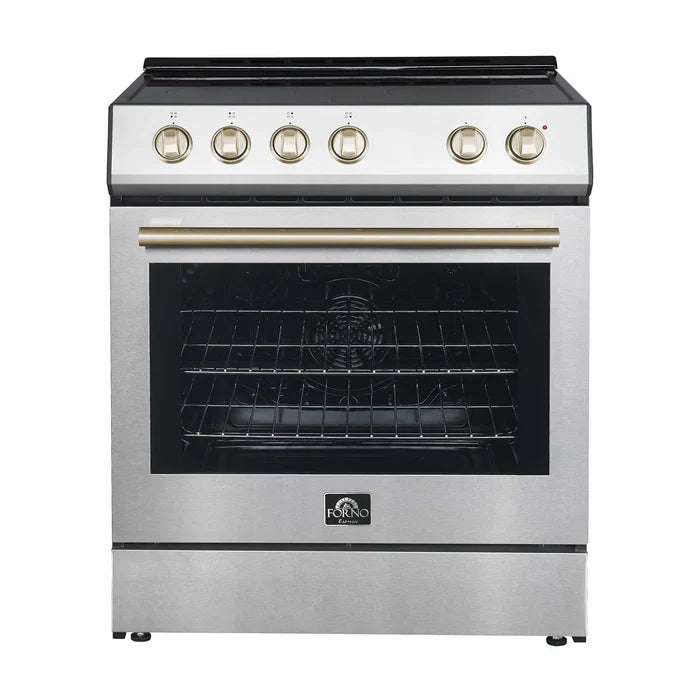Forno Leonardo 30 Inch Electric Range with 5.0 cu. Ft. Oven - Stainless Steel Built-in Appliance for Modern Kitchens | Perfect for Baking, Roasting & Everyday Cooking | Model FFSEL6012 30