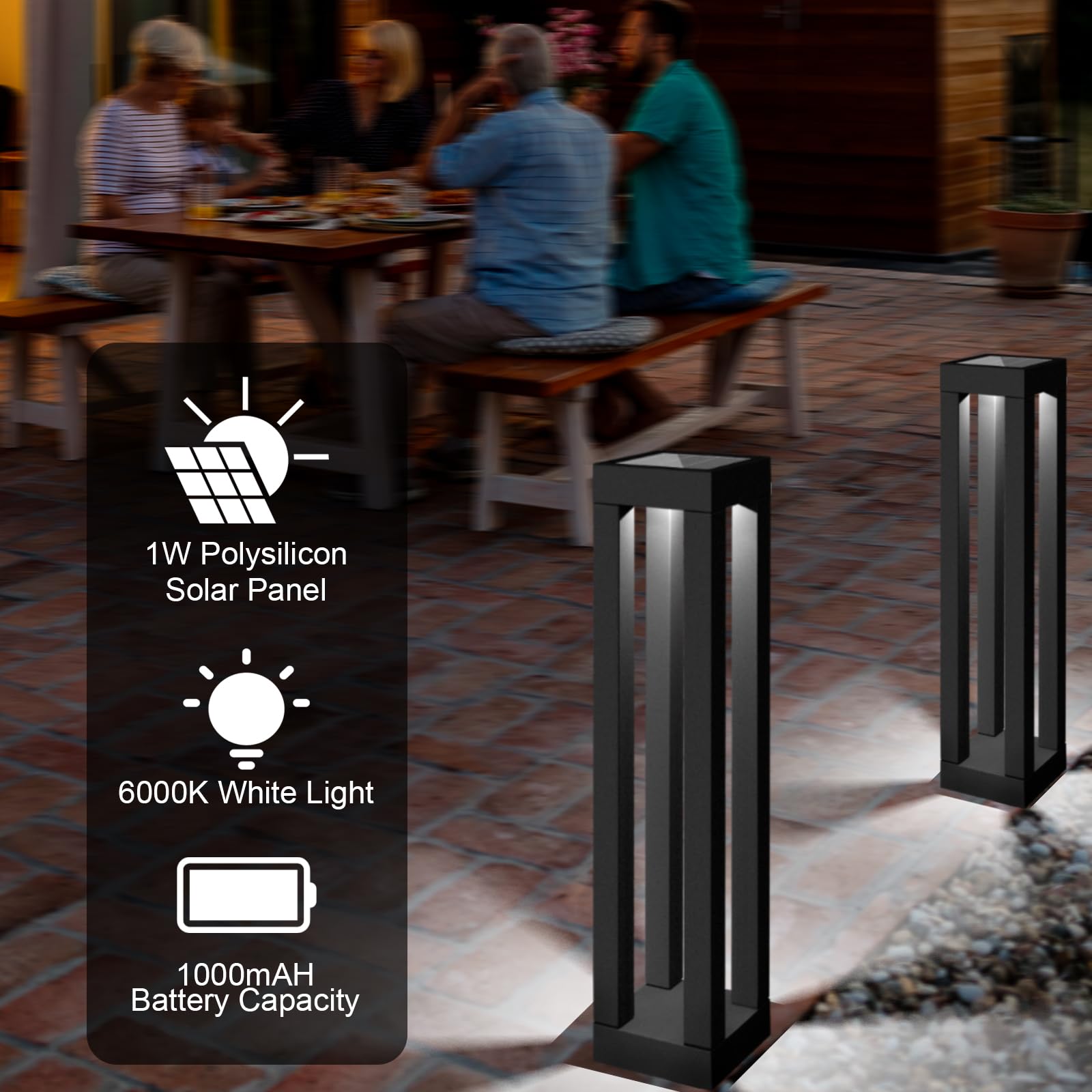 Solar Powered Outdoor Floor Lamp - Waterproof Stainless Steel Solar Street Light for Garden, Yard, Pathway & Porch | Energy-Efficient Deck Lighting for Nighttime Safety & Ambience