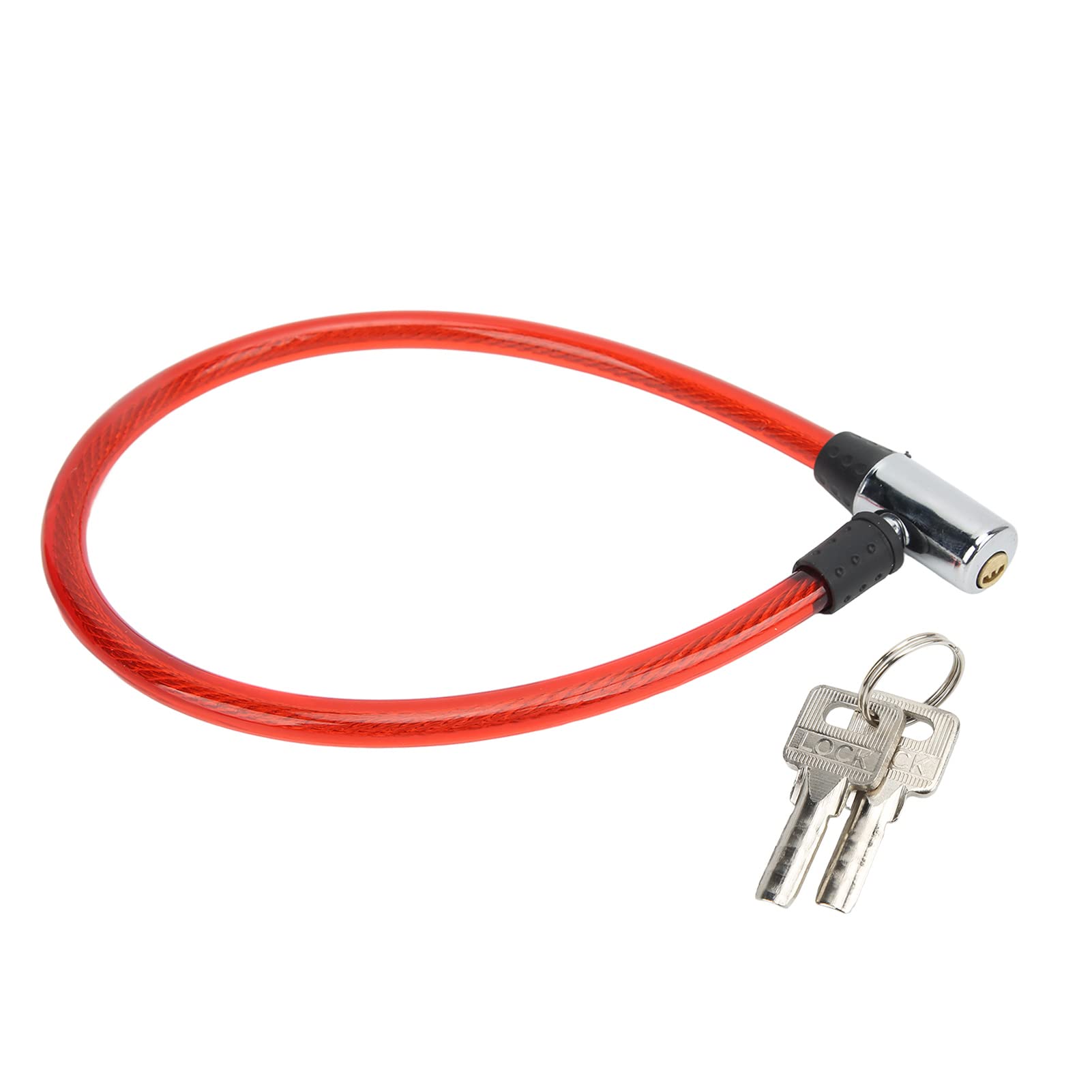 Heavy Duty Bike Lock Cable - 5ft Steel Wire Bicycle & Motorcycle Security Lock with Keys | Anti-Theft Protection for Bikes, Scooters, Gates & Fences | Outdoor Cycling, Commuting & Parking Safety (Red)