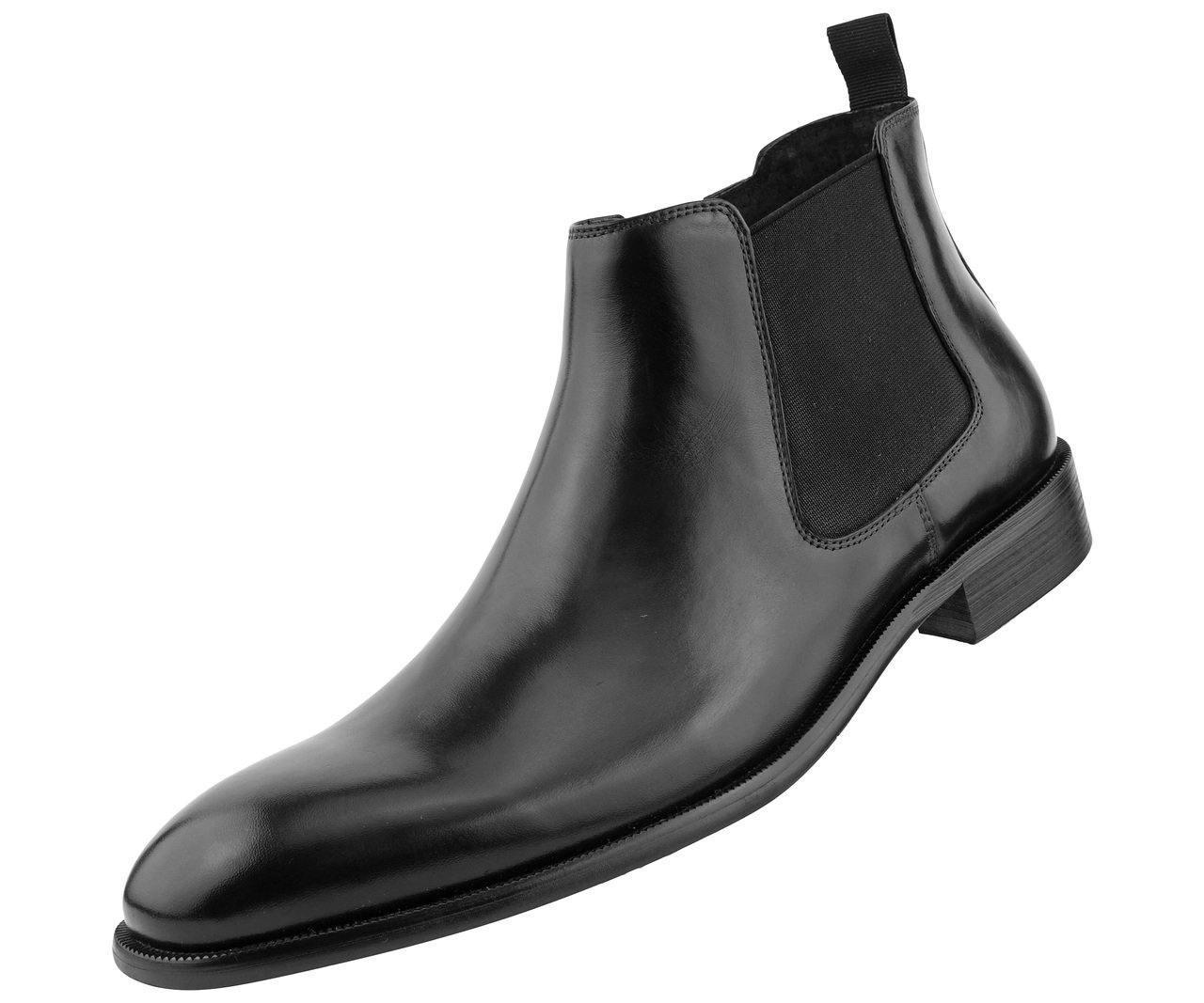 Premium Men's Black Leather Chelsea Dress Boots - Stylish & Comfortable for Office, Casual & Formal Occasions