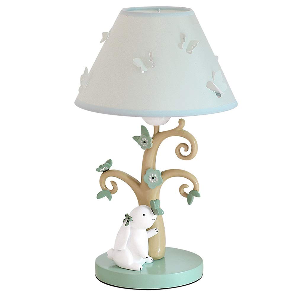 Animal Themed Kids Table Lamp - Hand Painted Rabbit Night Light for Children's Room, Nursery, Bedroom | Bedside Reading & Study Desk Lamp for Boys & Girls | Perfect for Bedtime Stories, Homework & Room Decor