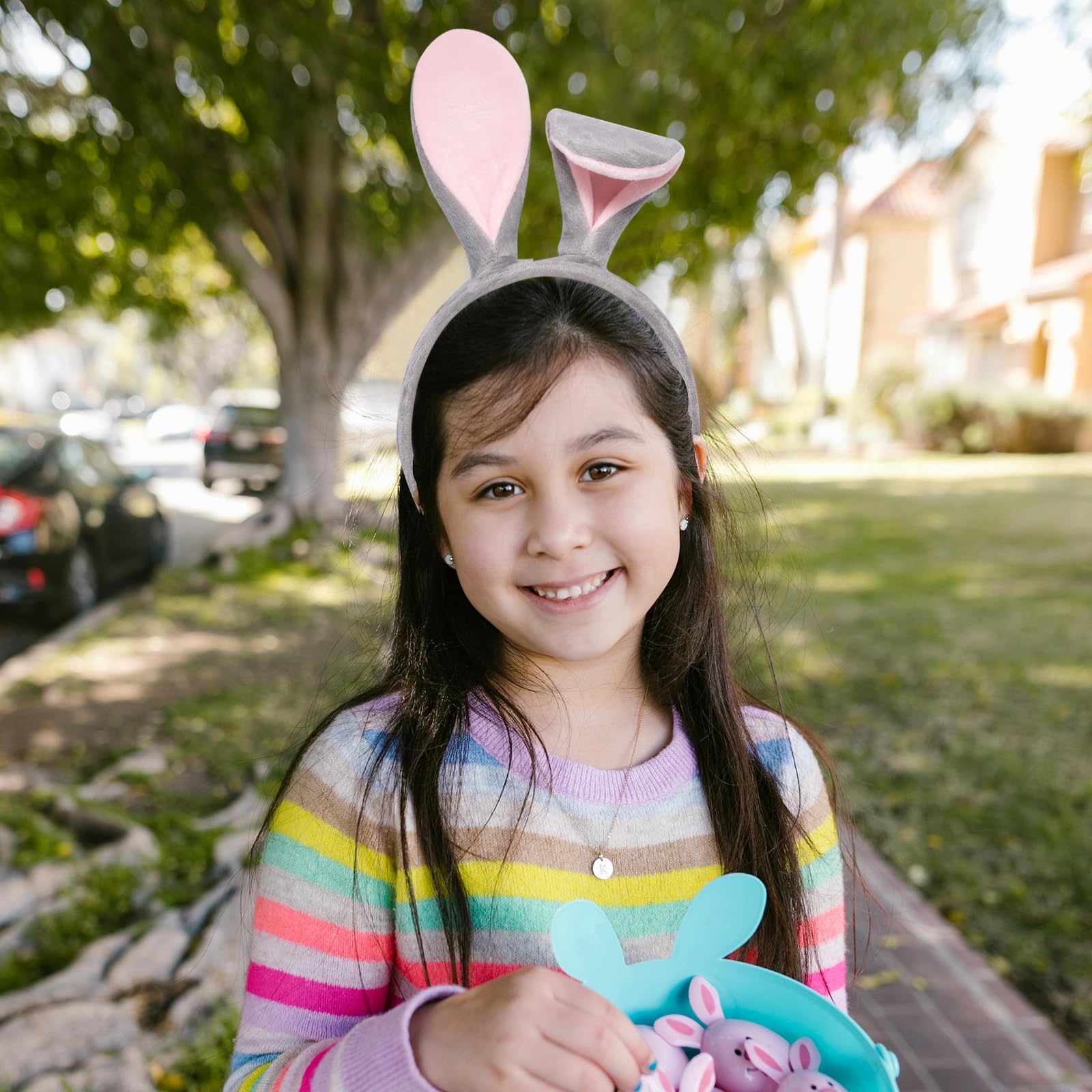 Cute Bunny Ears Headband for Women Kids - Easter Halloween Party Costume Accessories - Perfect for Dress Up, Cosplay, and Themed Celebrations