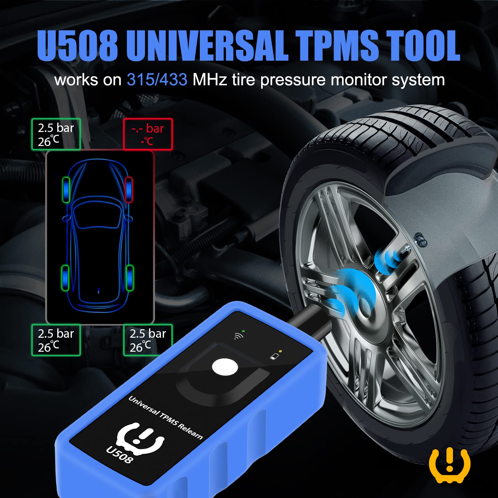 OBDResource TPMS Relearn Tool - Universal TPMS Reset Tool for Ford, Jeep, Dodge | Tire Pressure Monitor System Activation Tool U508 | Sensor Reset Tool for Easy Vehicle Maintenance | Perfect for DIY Car Repairs & Professional Auto Shops