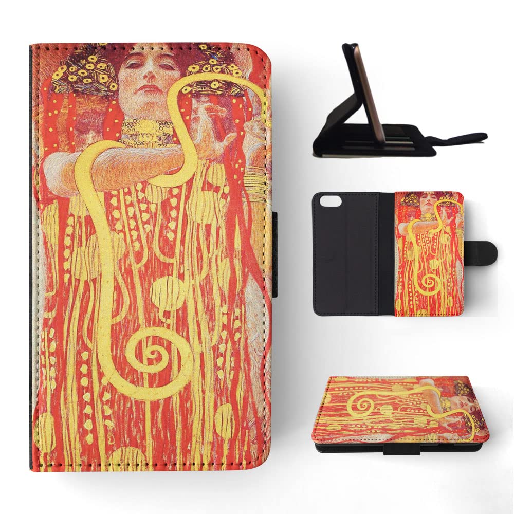 Klimt University of Vienna Ceiling Paintings Flip Wallet Phone Case for Apple iPhone 5/5S/SE (2016) - Stylish Protective Cover with Card Slots | Perfect for Daily Use, Travel & Business